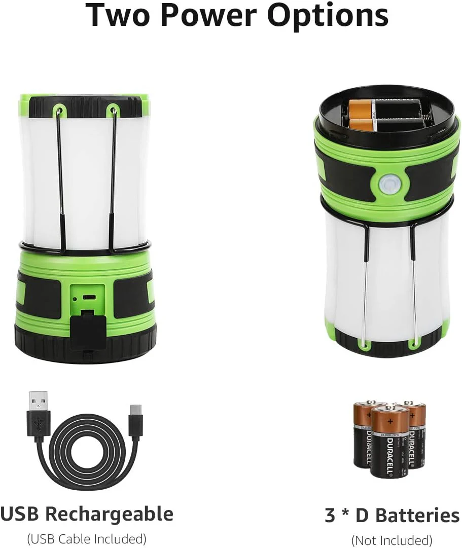 Lepro 3 in 1 Rechargeable Camping Lantern with 2 Torches, 1000lm Camping Lights Battery Powered, 4 Modes Torch Lantern Rechargeable for Power Cuts, Emergency Lighting, Camping Tent, Storm, etc. - Image 3