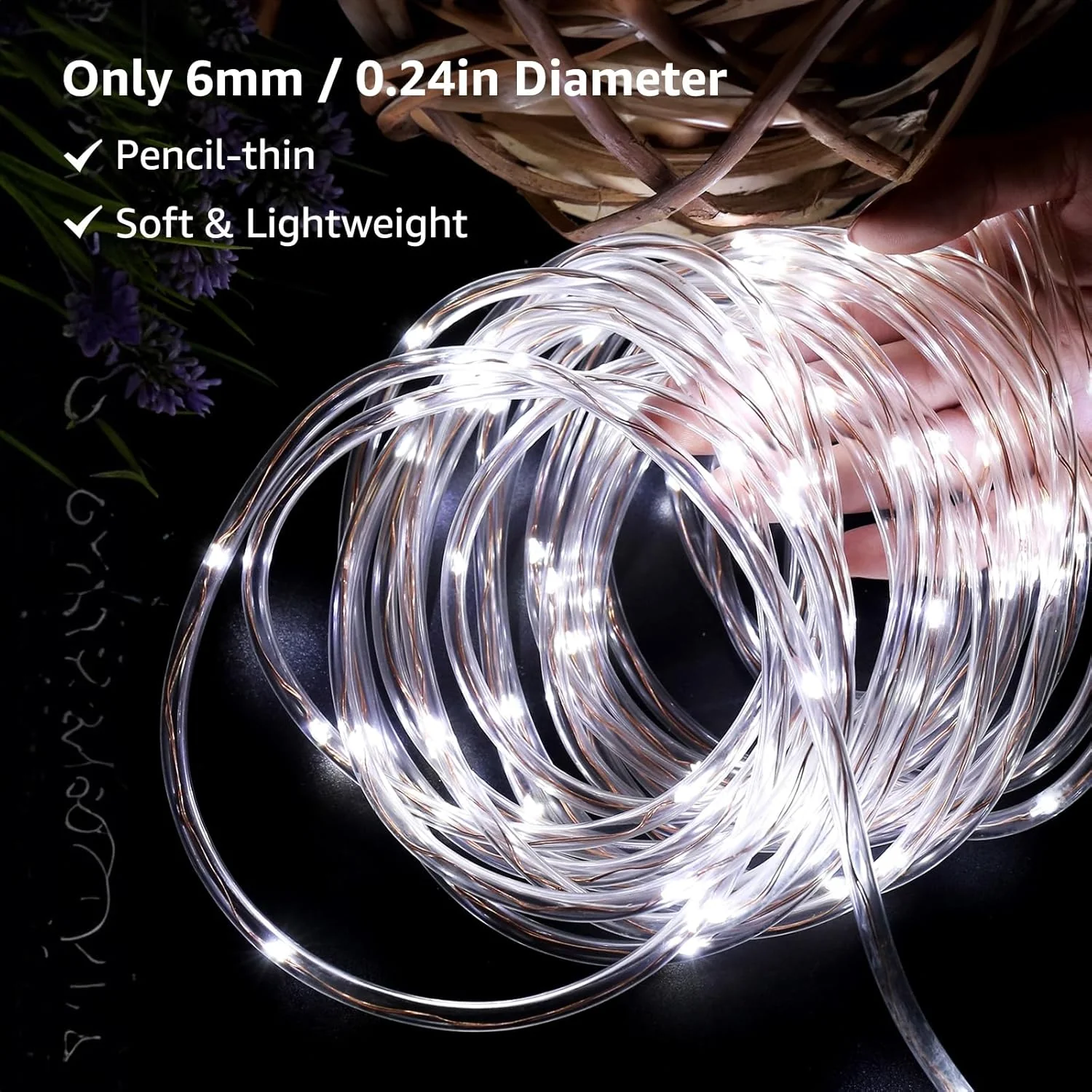Lepro Outdoor Rope Lights with Timer, Low Voltage, Waterproof Outdoor String Lights Plug in, 10m 100 LED 8 Modes Daylight White Light Rope, Suit for Christmas, Garden, Landscape Lighting and More - Image 2