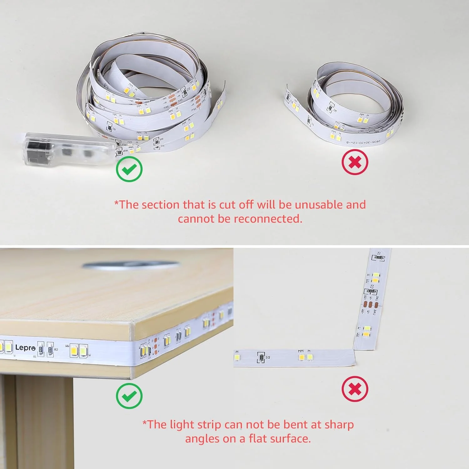 Lepro 10M LED Strip Lights with Remote and Plug, Warm White to Cool Daylight, Whiteness and Brightness Adjustable, Stick-on LED Tape for Mirror, Bed, Stair, Cabinet and More - Image 9
