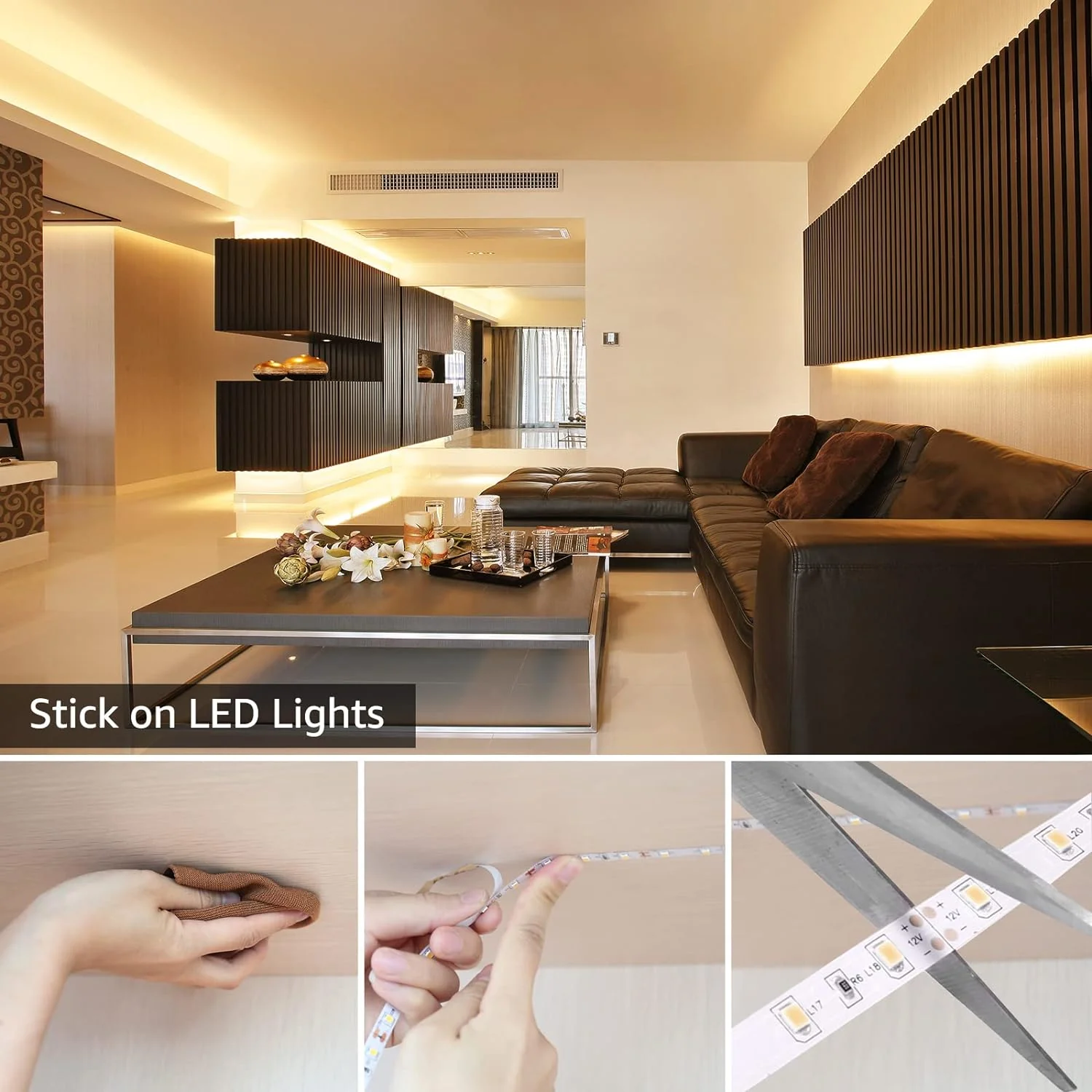 Lepro Warm White LED Strip Lights 10M (2x5M), 2x2300lm, 3000K Flexible Lightstrip for Kitchen, Cabinet, Mirror, Door and More (12V Power Supply Required) - Image 3