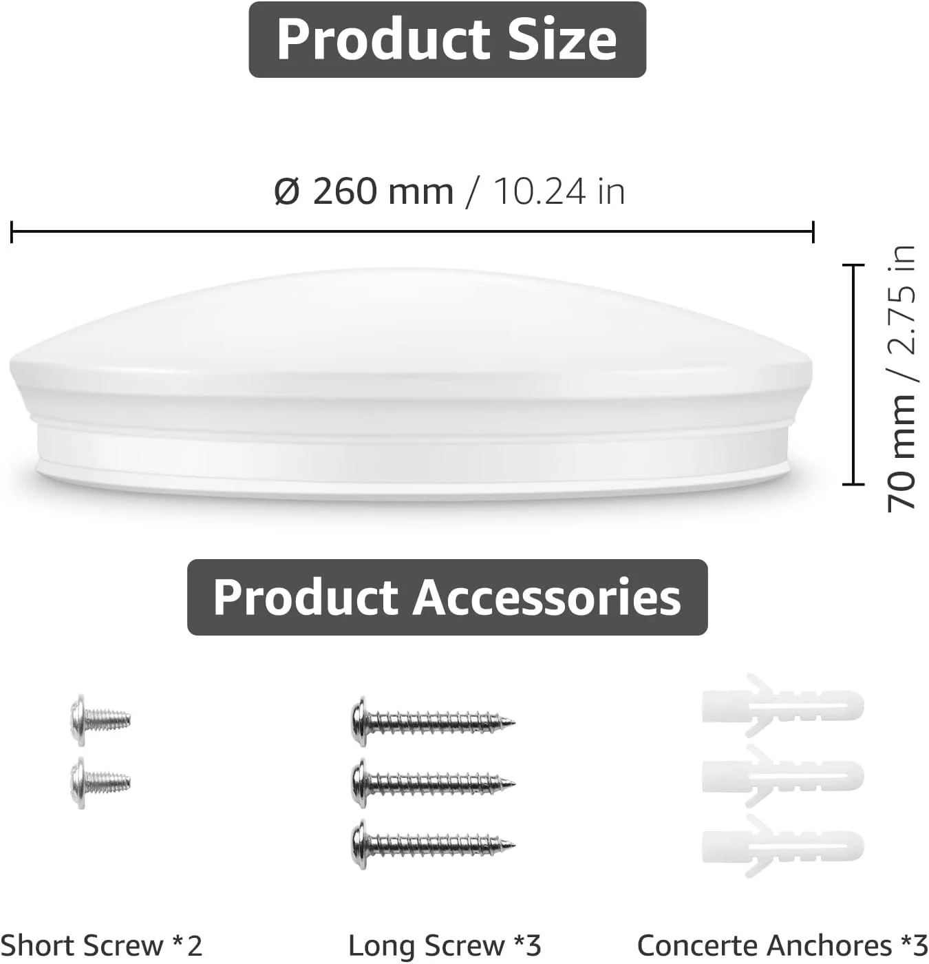 Lepro Ceiling Lights, 12W 1150lm, 5000K Daylight White, 60W Equivalent, Energy Saving, Modern Ceiling Light Fitting for Living Room, Bedroom, Kitchen, Office, Utility Room and More, φ26cm Round - Image 9
