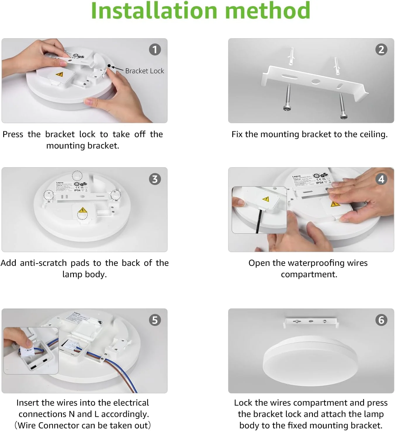Lepro Bathroom Light, 15W 1500lm Ceiling Lights, 100W Equivalent, Waterproof IP54, Small, Dome, Modern, Flush Ceiling Light for Kitchen, Bulkhead, Toilet, Porch, Bedroom, Utility Room and More - Image 8