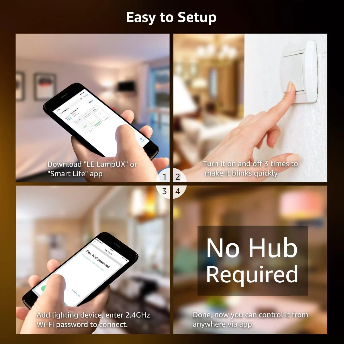 Lepro Smart LED Ceiling Light Dimmable, RGB Colour Changing Ceiling Light, App or Voice Control, IP54 Waterproof Bathroom Light, 15W 1250lm, Warm to Cool White Tunable, Work with Alexa and Google Home - Image 9