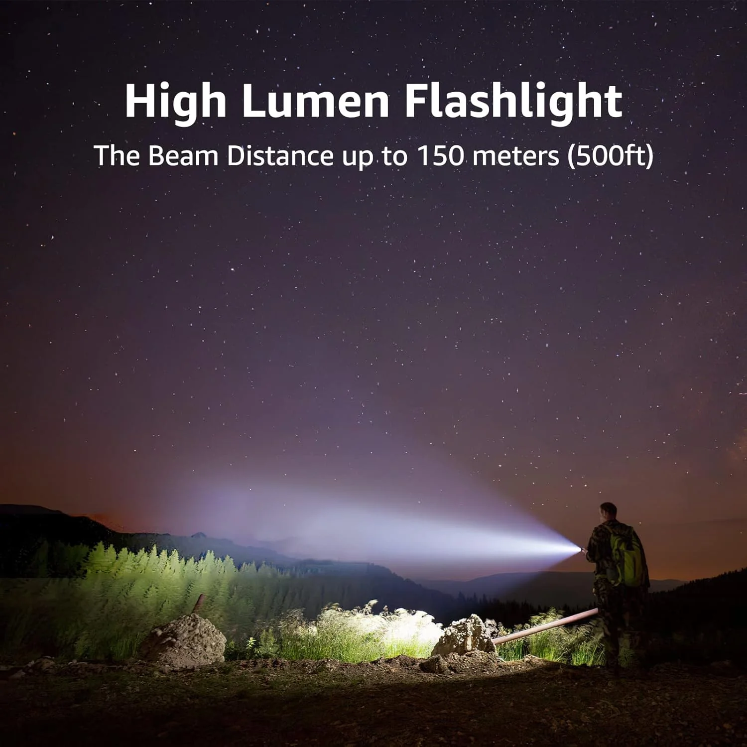 LE LED Torch, LE1000 Powerful Handheld Flashlight, Super Bright, Pocket Size, Lightweight, Suit for Camping, Cycling, Running, Dog Walking and More Outdoor Use, 6 AAA Batteries Included, Pack of 2 - Image 2