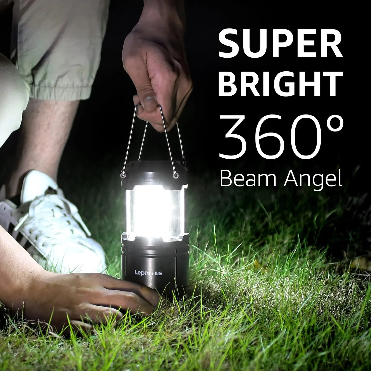 Lepro Camping Lights, Collapsible Camping Lantern Battery Powered, Portable Camping Light for Tents, AA Battery Operated, Battery Lanterns for Power Cuts, Emergency Lighting, Fishing, Pack of 2 - Image 3