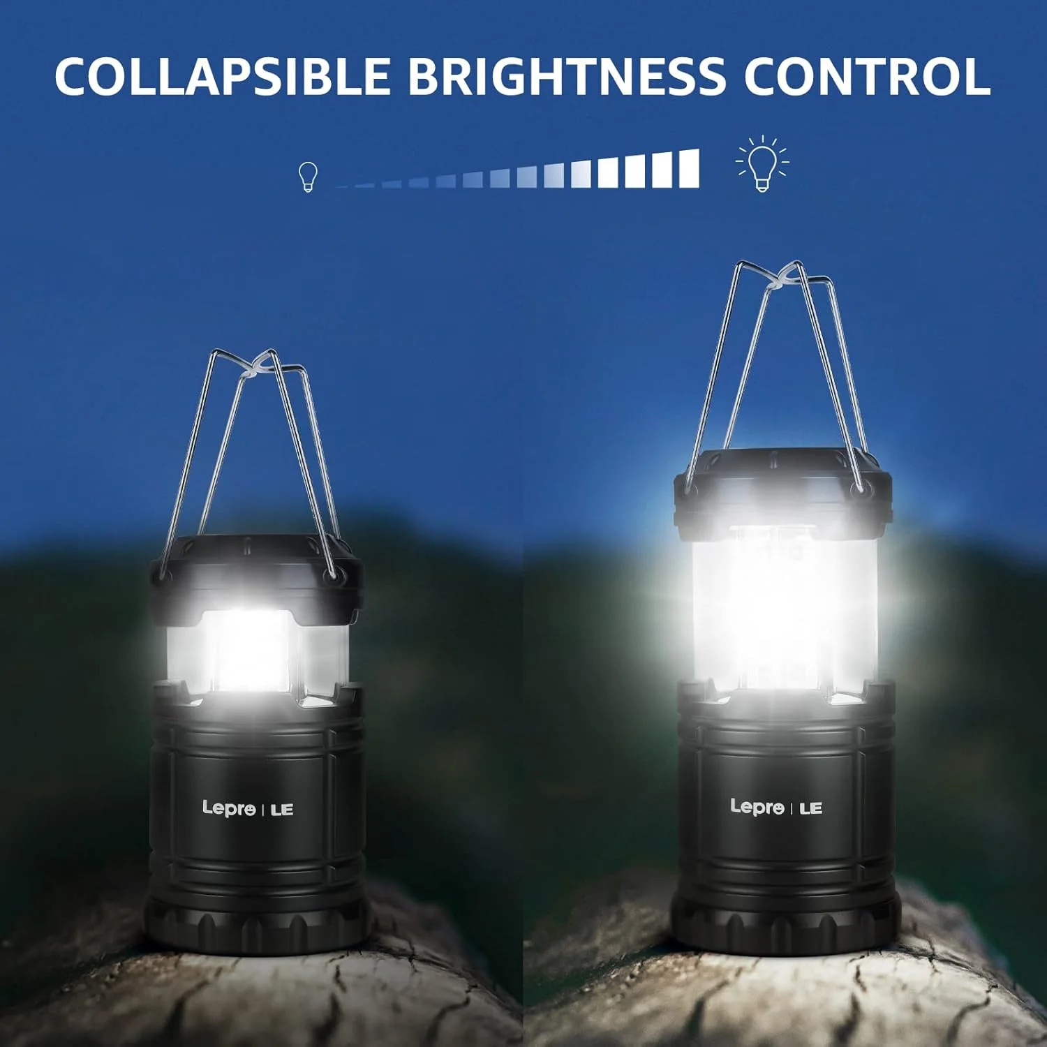 Lepro Camping Lights, Collapsible Camping Lantern Battery Powered, Portable Camping Light for Tents, AA Battery Operated, Battery Lanterns for Power Cuts, Emergency Lighting, Fishing, Pack of 2 - Image 5