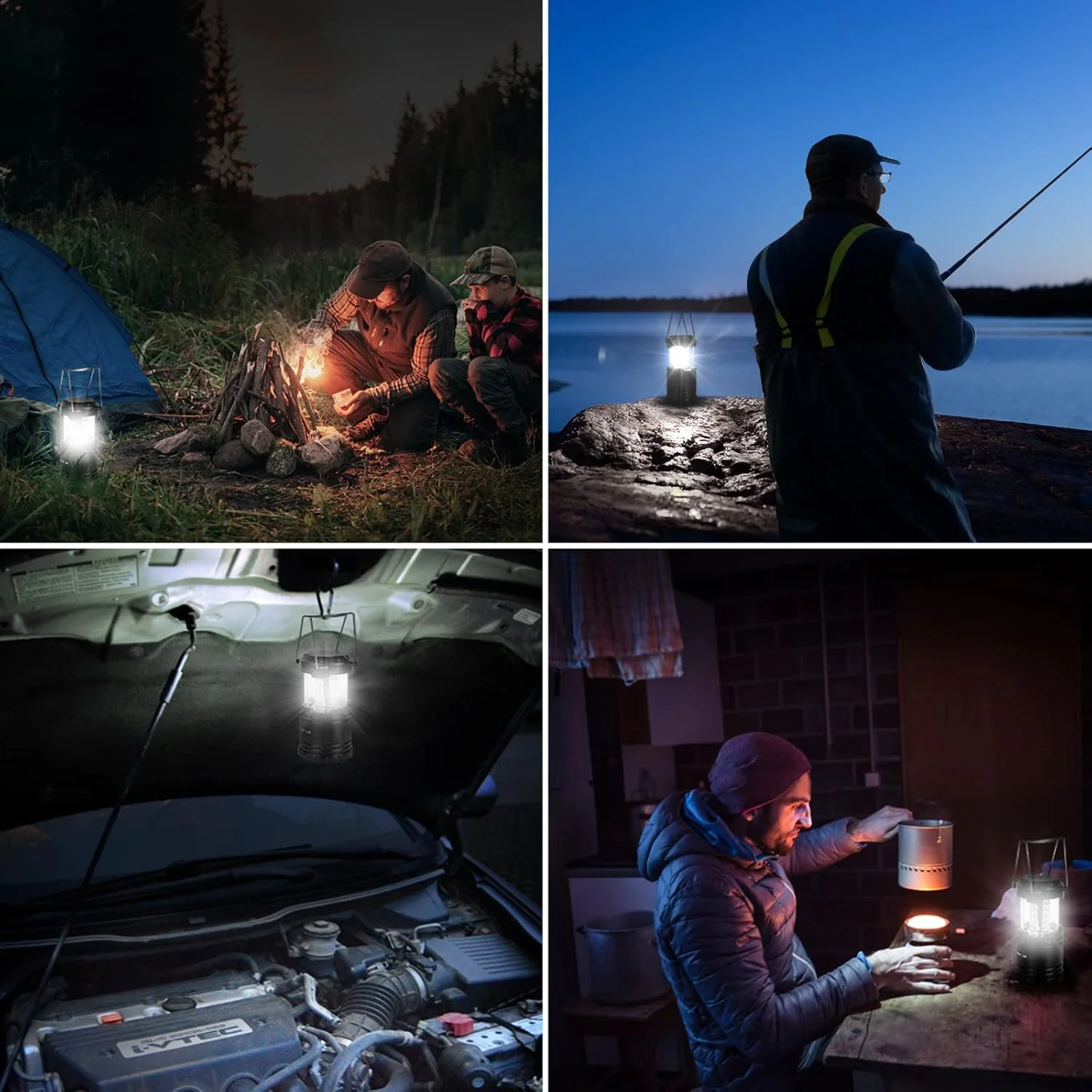 Lepro Camping Lights, Collapsible Camping Lantern Battery Powered, Portable Camping Light for Tents, AA Battery Operated, Battery Lanterns for Power Cuts, Emergency Lighting, Fishing, Pack of 2 - Image 6