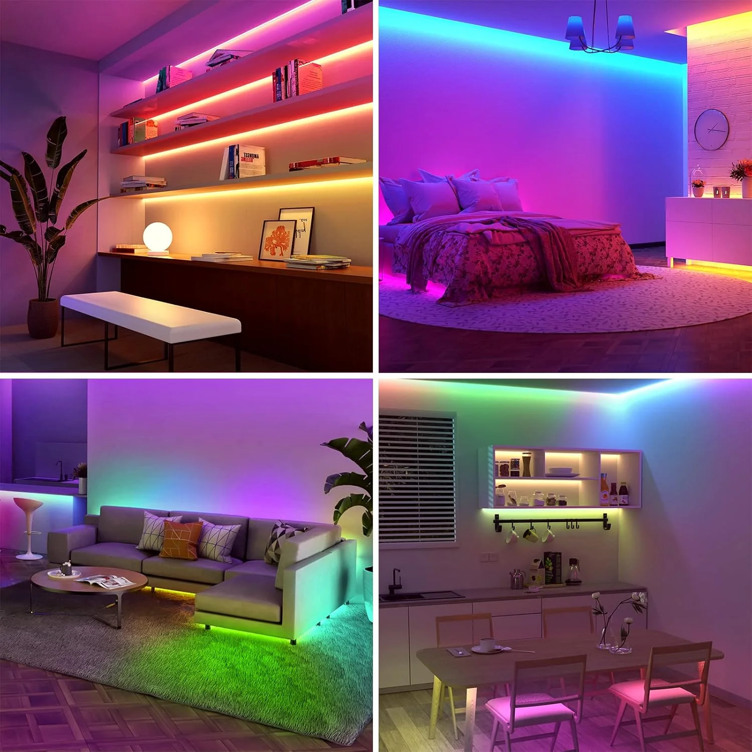 Lepro MagicColor LED Strip Light 20M (10Mx2) 600LEDs, Rainbow Chasing Lights, Music Sync, Multiple Colours on One Line, Remote Control LED Lights for Bedroom, Living Room, Bar, Gaming Time - Image 6
