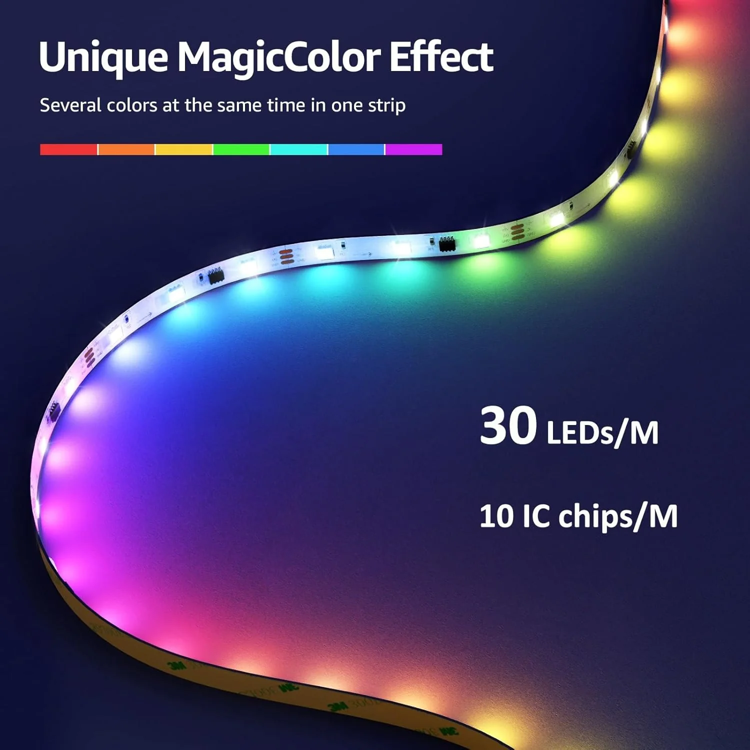 Lepro MagicColor LED Strip Light 20M (10Mx2) 600LEDs, Rainbow Chasing Lights, Music Sync, Multiple Colours on One Line, Remote Control LED Lights for Bedroom, Living Room, Bar, Gaming Time - Image 7