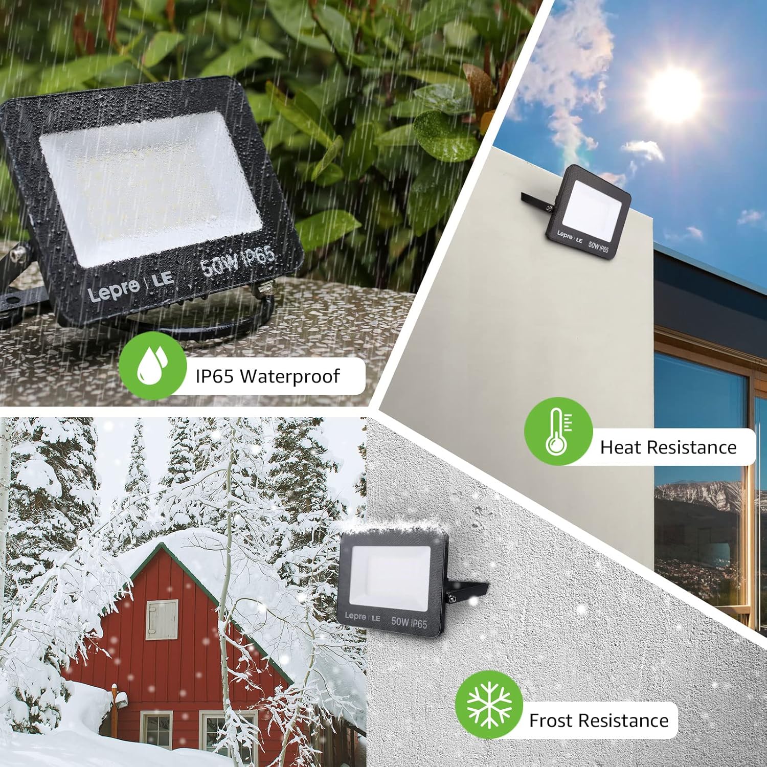 Lepro 20W LED Floodlight Outdoor, 1700 Lumen LED Security Light, Waterproof IP65, Daylight White LED Outdoor Lights, Ultra Thin Flood Light for Front Door Garden [Without Sensor] - Image 4