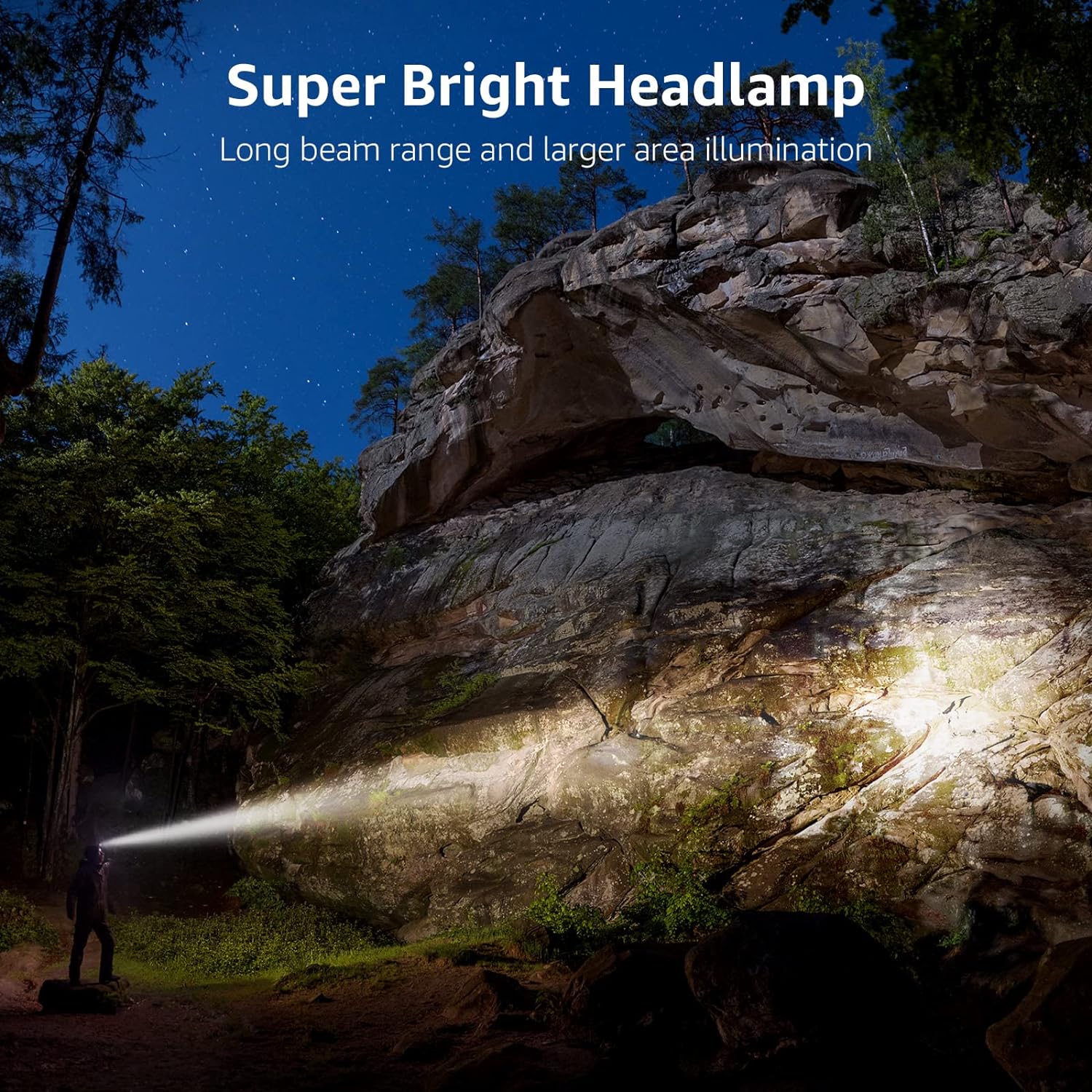 Lepro Head Torch Rechargeable, Super Bright LED Headlamp Waterproof with Red Warning Lights 5 Lighting Modes 30 Hours Runtime Lightweight Headlight Flashlight for Cycling Running Camping - Image 2