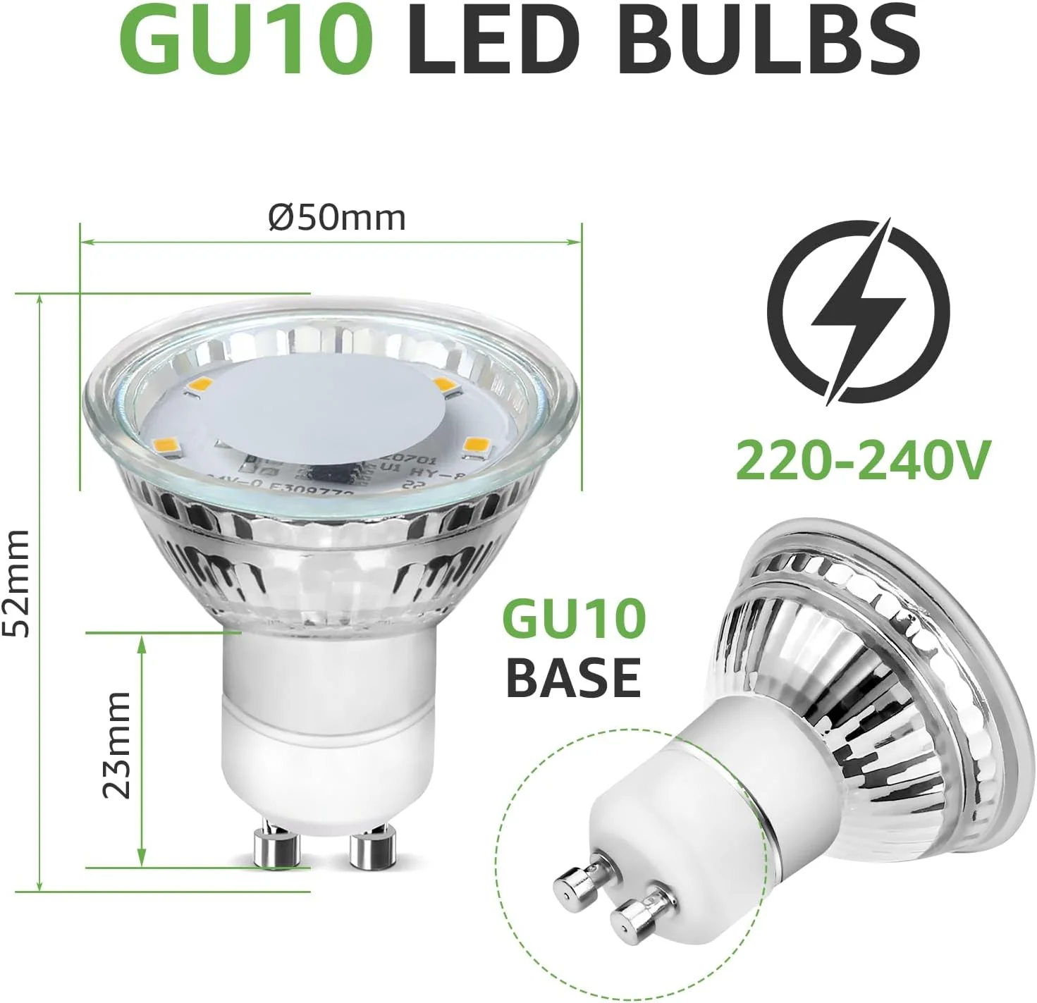 Lepro GU10 LED Bulbs Cool White 5000K, 50W Halogen Spotlight Equivalent, 4W 325lm Energy Saving GU10 LED Light Bulbs, 100° Wide Beam, Non-dimmable, Pack of 5 - Image 3
