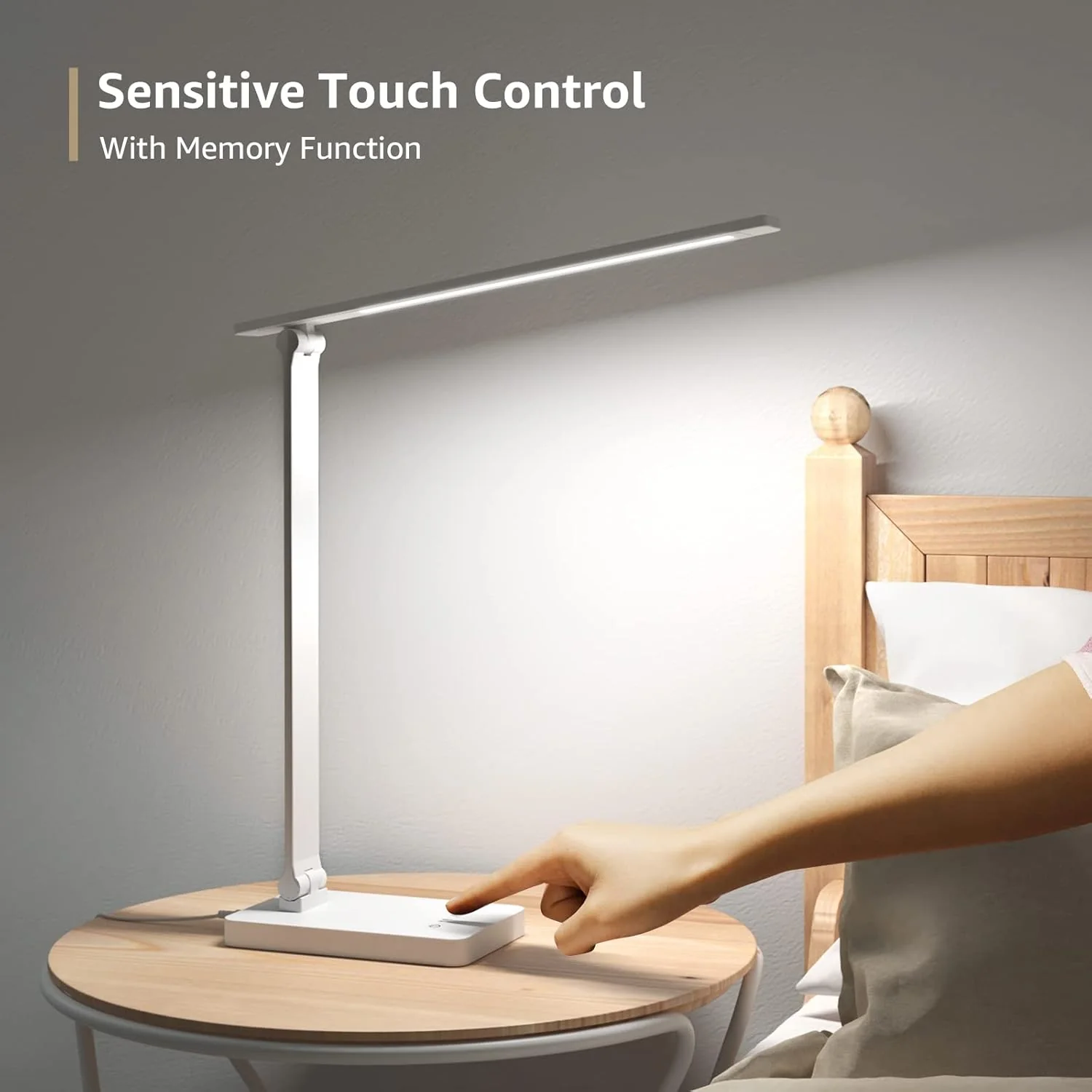 Lepro Desk Lamp, LED Desk Lamp with Power Adapter, 9.2W 800lm, Dimmable Desk Lamps Office, 5 Brightness Levels x 5 Colour Modes, Touch Control Daylight Lamp for Office, Study, Bedroom, Nails, Reading - Image 3