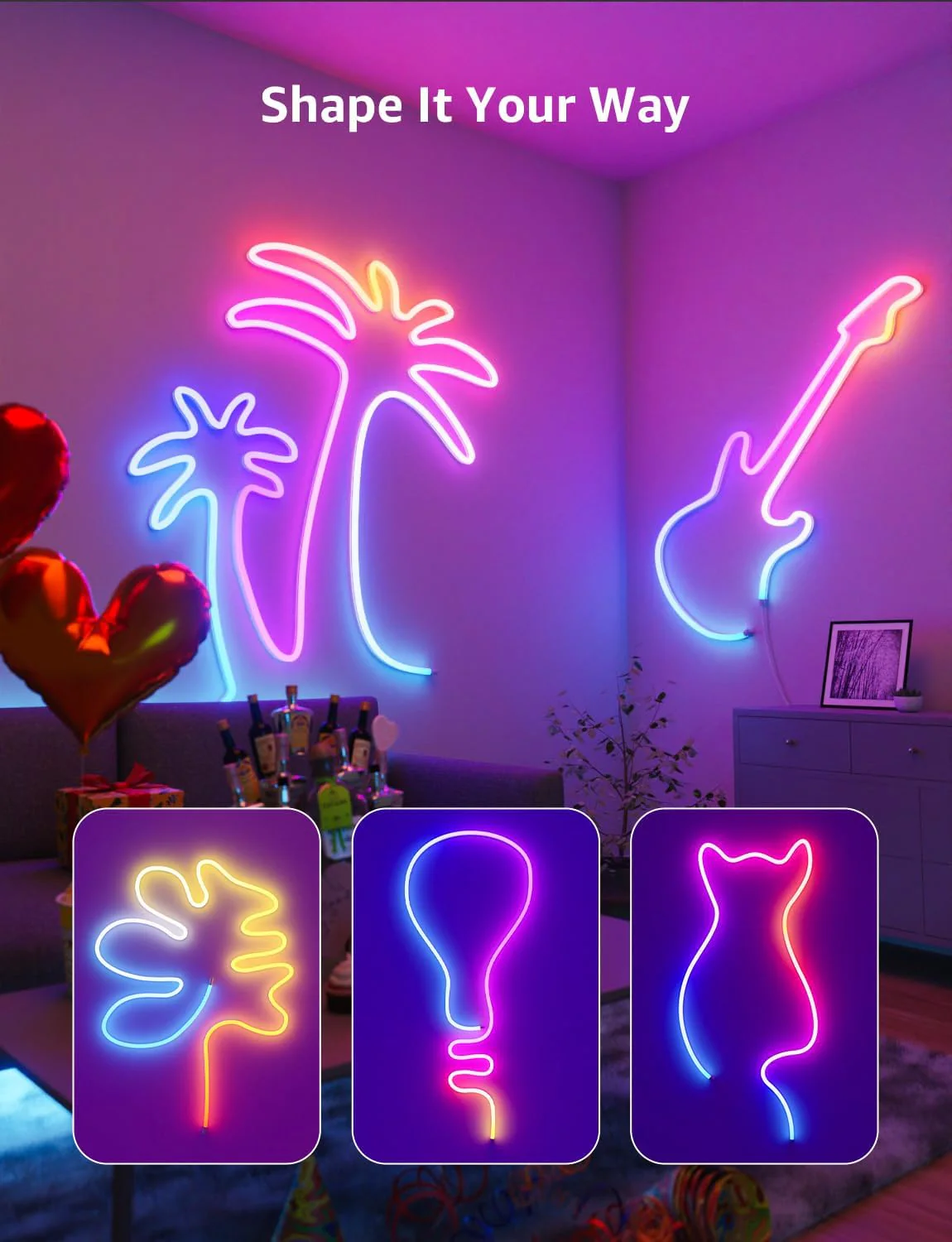 Lepro N1 AI Smart Rainbow Neon Light Strip 10M, 96 LEDs/M, Works with Alexa and Google Home, Music Sync, AI Lighting Design Assistant, IP65 LED Rope Light, MagicColor LED Lights, App & Voice Control - Image 7