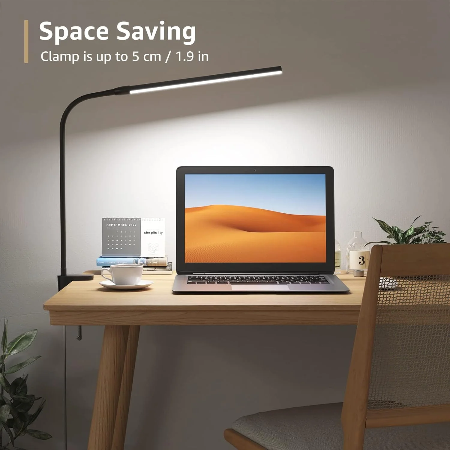 Lepro Desk Lamp Clamp, Eye Caring Desk Light, 5W 460lm, Dimmable LED Desk Lamp, 10 Brightness Levels x 3 Colour Modes, USB Powered Clip on LED Desk Light for Office, Study, Crafts, Nails, Reading - Image 3