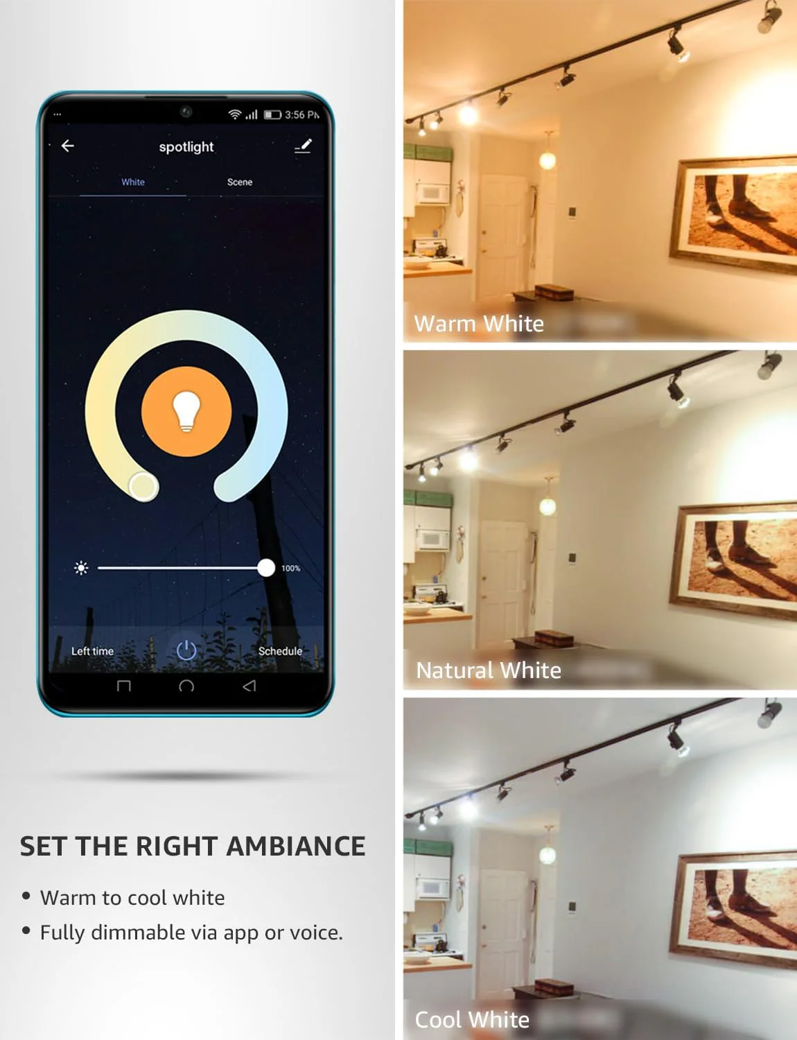 Lepro GU10 Smart Bulbs, Warm to Cool White Smart Light Bulbs GU10, Dimmable GU10 LED Spotlight Bulbs, Works with Alexa and Google Home, 4.5W=50W, CCT, 100° Beam Angle (2.4GHz WiFi) - Image 2