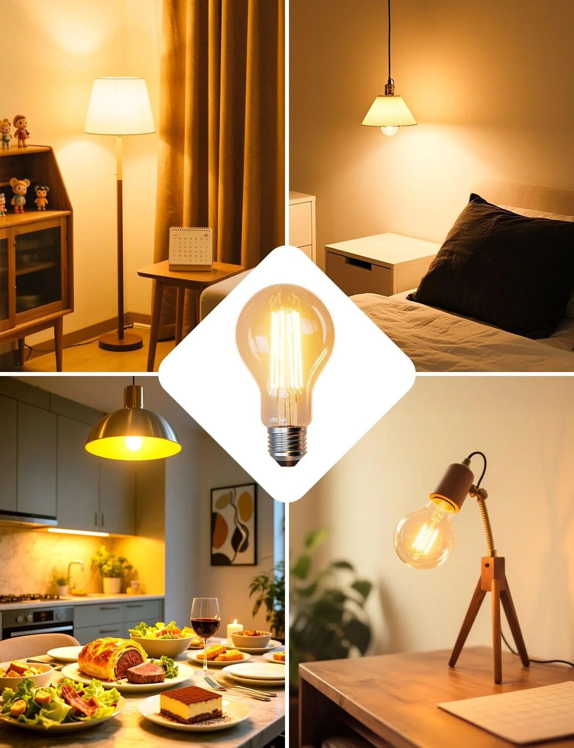 Lepro E27 Screw Bulb Vintage, Ultra Efficient A-Rated GLS Bulb, 7.2W = 100W, 1521lm, 2700K Warm White, 50000H Lifespan, Clear Filament, Glass, Non-dimmable, Pack of 2 - Image 8