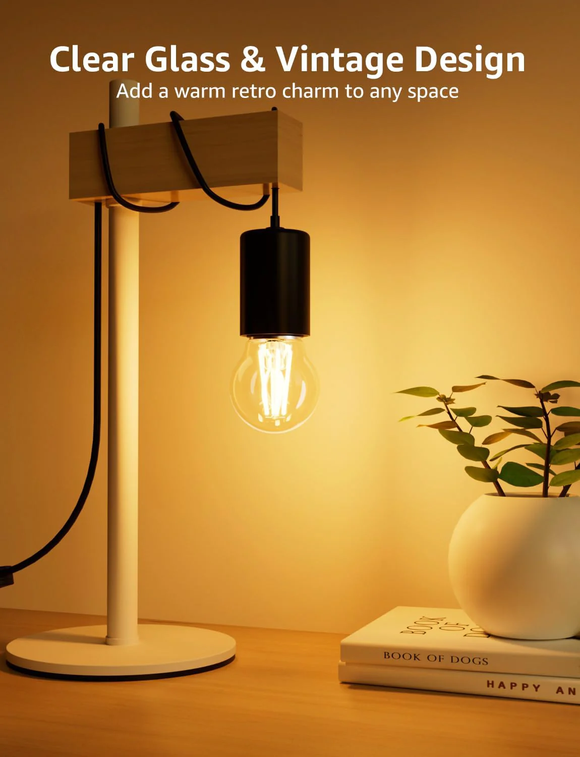 Lepro E27 Vintage Light Bulbs, Ultra Efficient A-Rated GLS Bulb, 3.8W = 60W, 806lm, 2700K Warm White, 50000H Lifespan, Clear Filament, Glass, Non-dimmable, Pack of 2 - Image 6