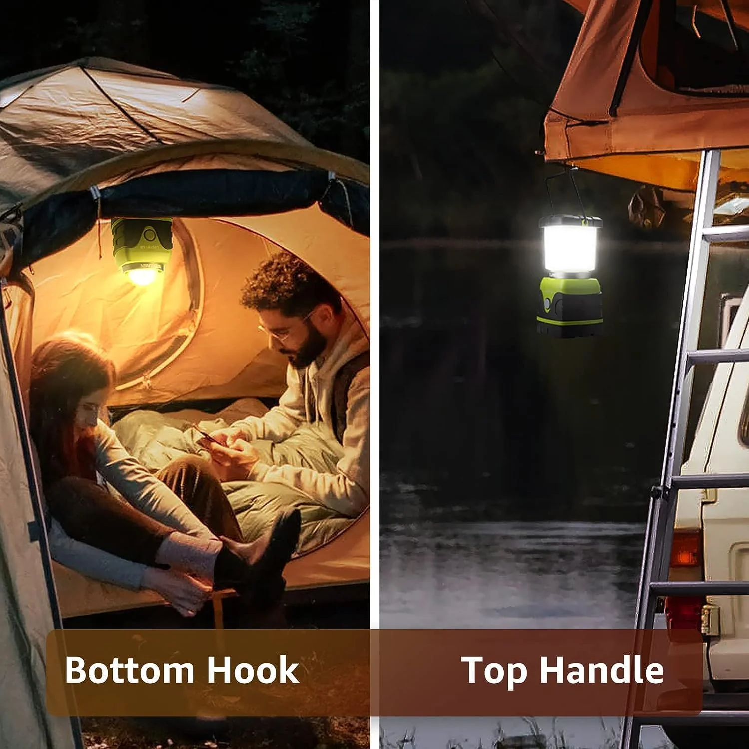 LE Camping Lantern, 1000 Lumen Camping Lights Battery Powered, Dimmable Warm White and Daylight Modes, Battery Lantern for Power Cuts, Emergency Lighting, Suit for Hiking, Fishing, Tents, etc. - Image 4