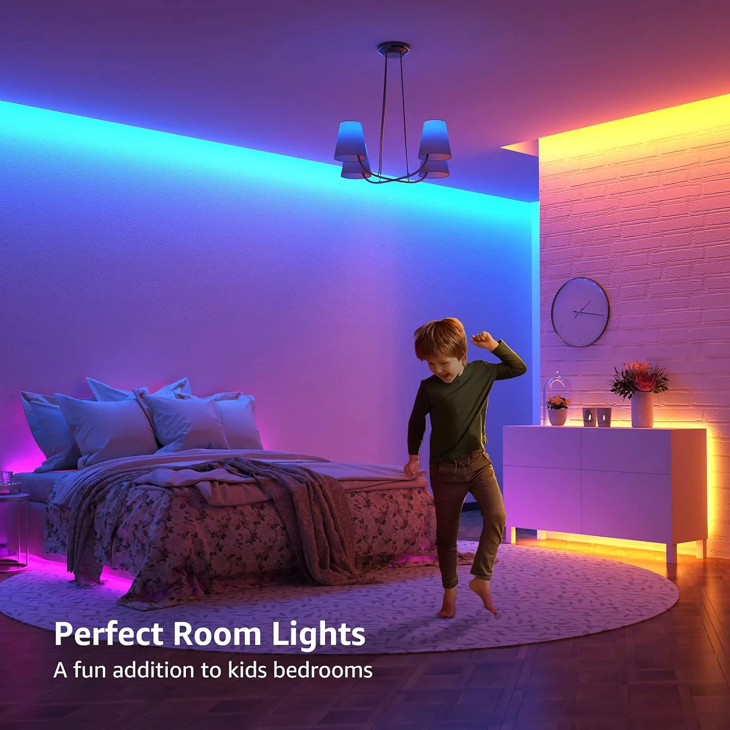 Lepro LED Strip Lights 15M (2x7.5M), RGB Colour Changing LED Strip with 44-Key Remote and 12V Power Plug, Stick-on LED Lights for Bedroom Home Decoration (450 Bright 5050 LED) - Image 5