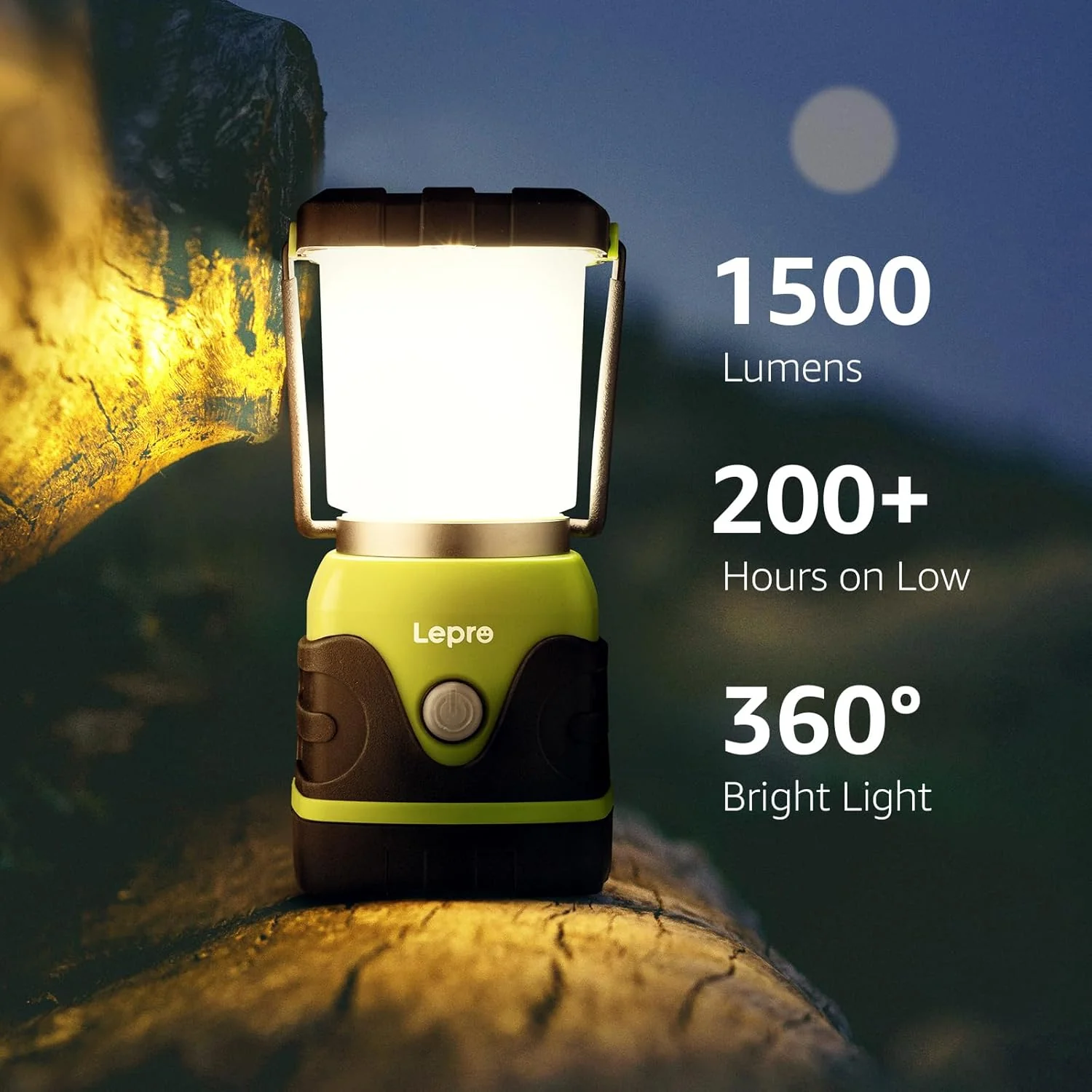 Lepro Battery Camping Lantern, 1500 Lumen Camping Light Battery Powered, Dimmable Warm White and Cool White Modes, Battery Lantern for Power Cuts, Emergency Lighting, Suit for Hiking, Fishing, Tents - Image 2