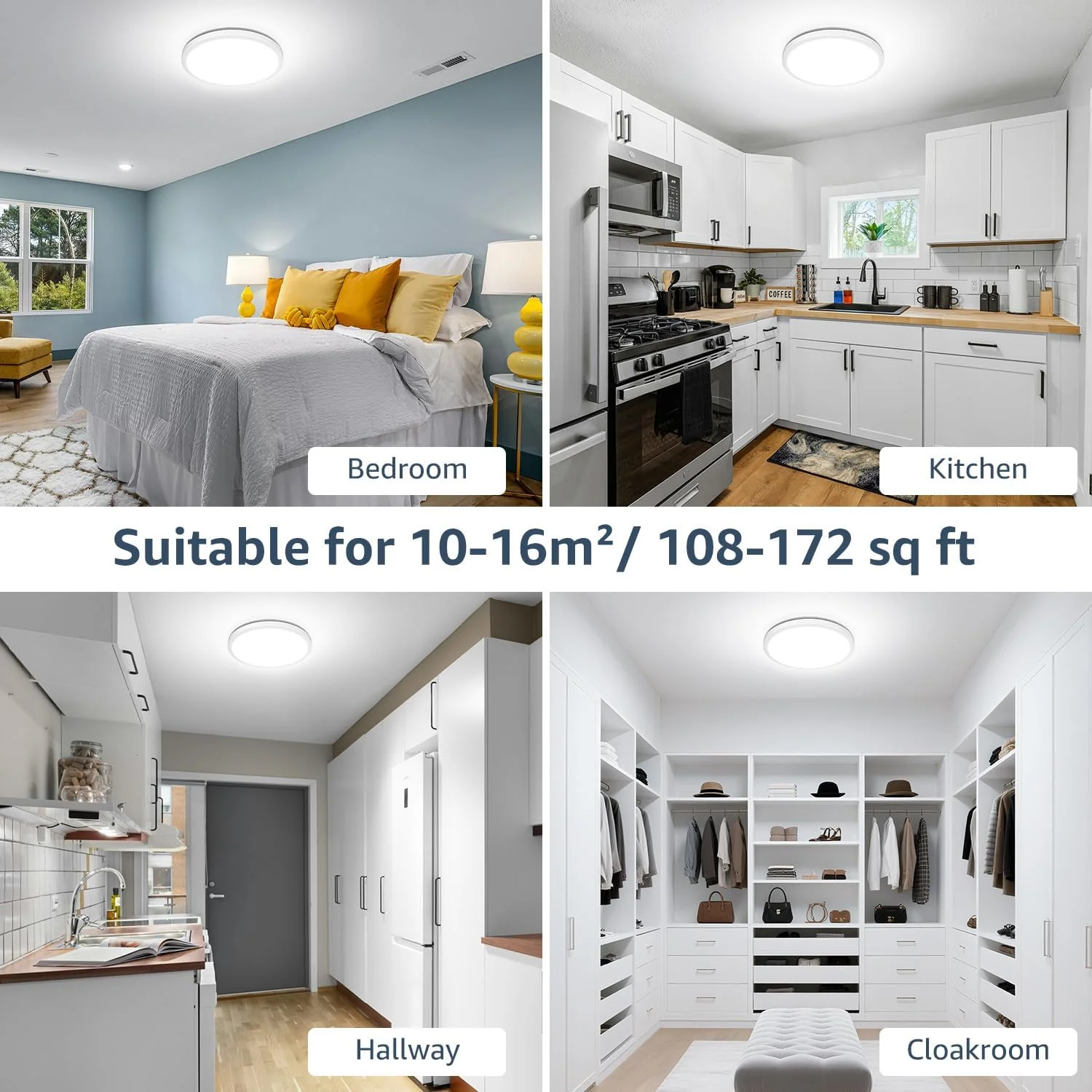 Lepro 2 Pack of Bathroom Lights, 18W 1800lm LED Ceiling Light, Waterproof IP44, 2.6cm Ultra-Thin, 5000K, Round, Flush Ceiling Lighting for Bathroom, Kitchen, Bedroom, Hallway, Utility Room, Ø22cm - Image 5