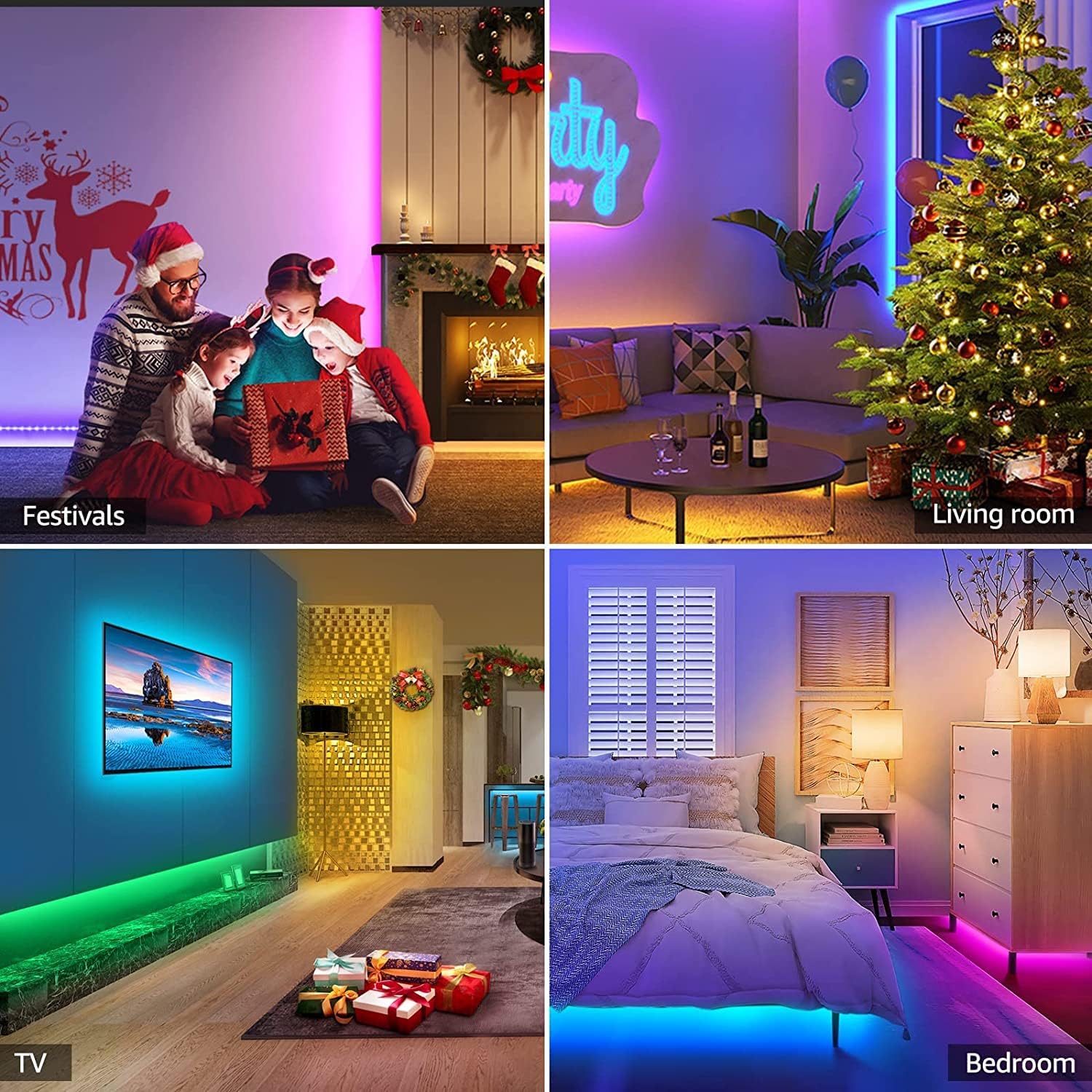 Lepro 20M LED Strip Lights with Remote, Dimmable, RGB Colour Changing, Stick-on Long LED Lights for Bedroom, Kitchen, Room Decoration (2 x 10M, Plug and Play, Bright 5050 LEDs) - Image 8