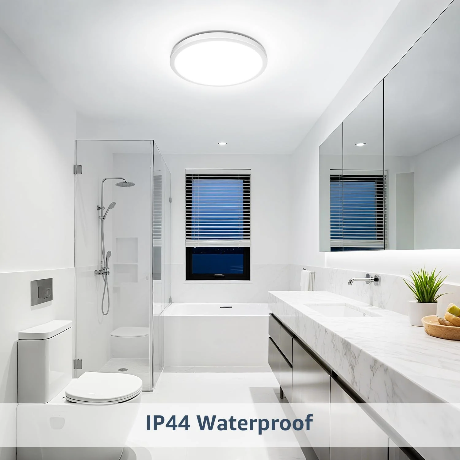 Lepro 24W 2400lm Ceiling Light, 29.3cm Large LED Bathroom Light, 2.6cm Ultra-Thin, Waterproof, Daylight White 5000K, Flush Ceiling Light for Living Room, Bedroom, Kitchen, Garage and More, 2 Packs - Image 3