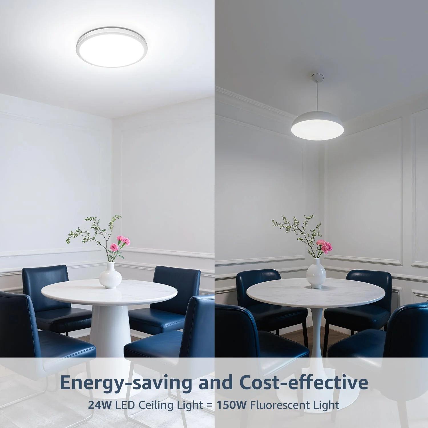 Lepro 24W LED Ceiling Light, 2400lm Super Bright Waterproof Bathroom Light, 2.6cm Ultra-Thin, Daylight White 5000K, Round Large Flush Ceiling Light for Living Room, Bedroom, Kitchen and More, Ø29.3cm - Image 7