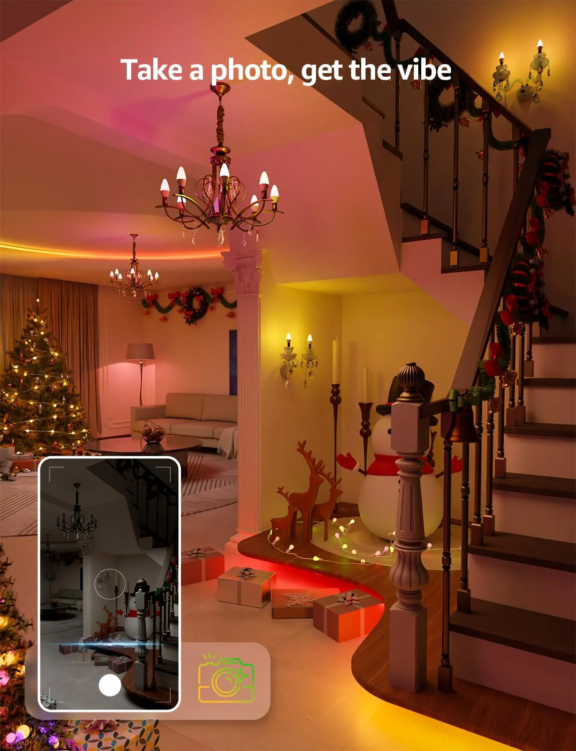 Lepro AI Smart Bulb E14, Music Sync Bluetooth & WiFi Bulb, Voice Control Screw Bulb, Personalized AI Lighting Designer, Color Changing Candle Bulb, Work with Alexa & Google Assistant - Image 3