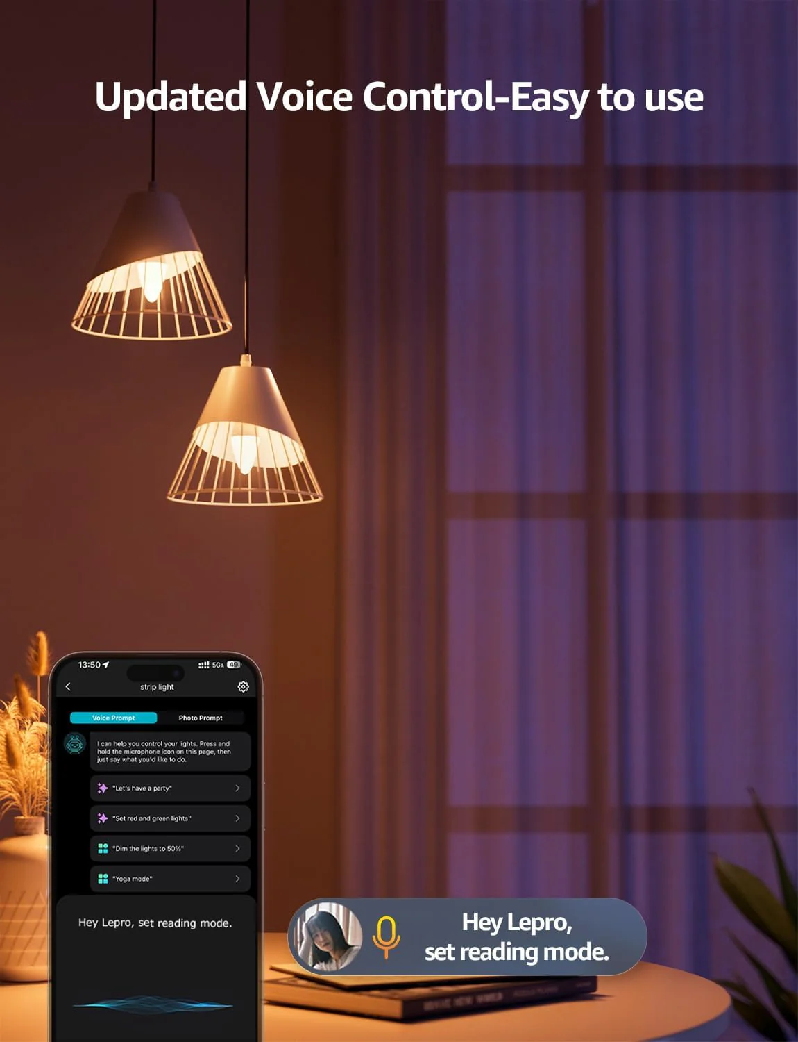 Lepro AI Smart Bulb E14, Music Sync Bluetooth & WiFi Bulb, Voice Control Screw Bulb, Personalized AI Lighting Designer, Color Changing Candle Bulb, Work with Alexa & Google Assistant - Image 4