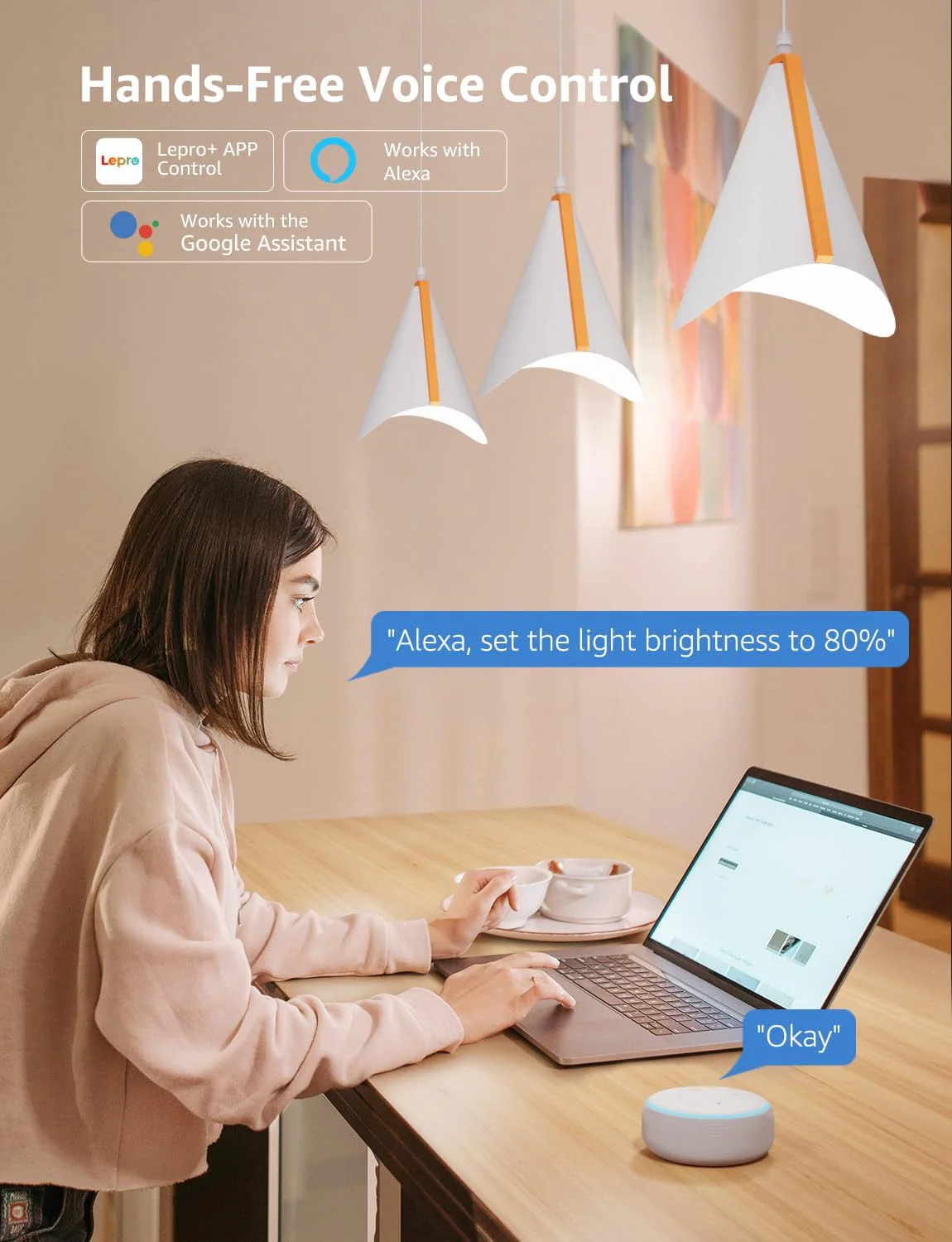 Lepro AI Smart Bulb E14, Music Sync Bluetooth & WiFi Bulb, Voice Control Screw Bulb, Personalized AI Lighting Designer, Color Changing Candle Bulb, Work with Alexa & Google Assistant - Image 8
