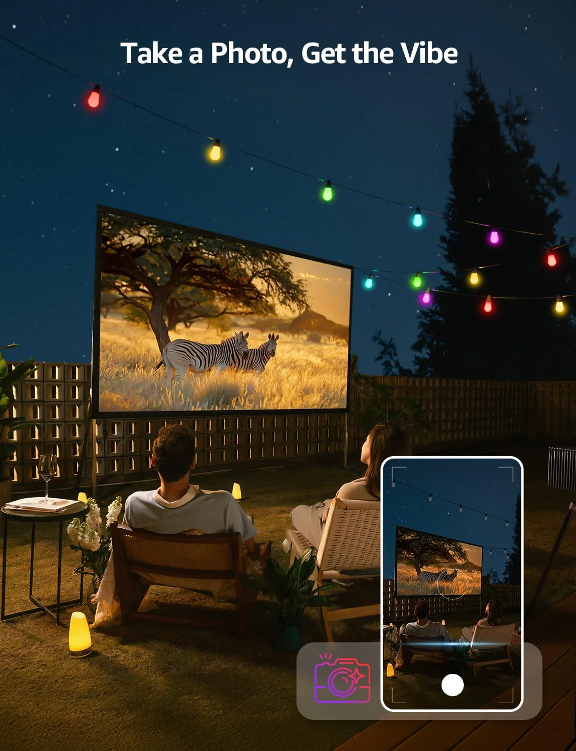 Lepro AI Smart Outdoor String Lights 15m, Festoon Lights Outdoor Waterproof IP65, Warm White & RGB Colour Changing, Personalized AI Lighting Designer, Works with Alexa & Google, 2.4G WiFi - Image 5
