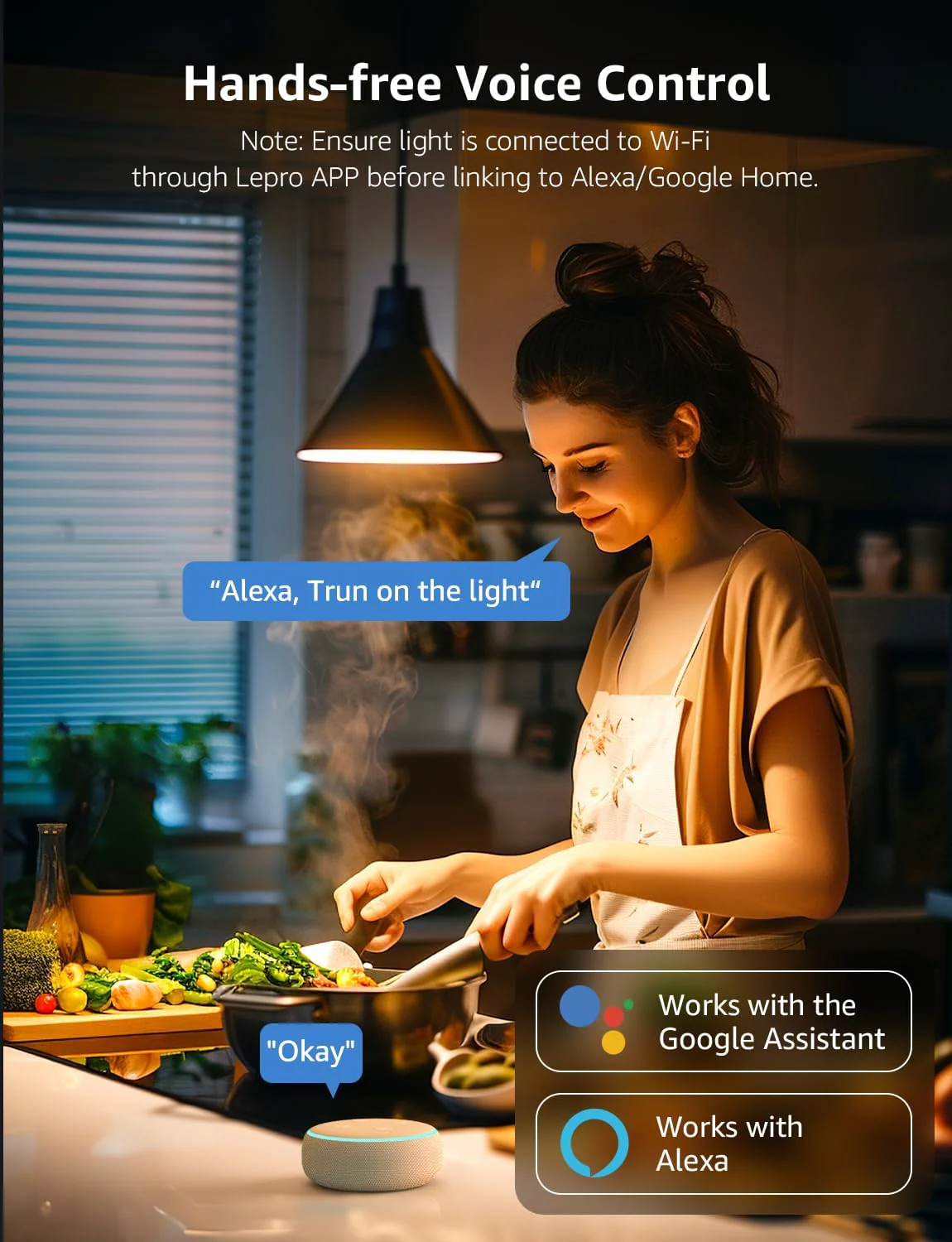 Lepro B1 AI Smart Bulb E27, Music Sync Bluetooth & WiFi Bulb, Voice Control Screw Light Bulbs, AI Lighting Design Assistant, RGBCCT Colour Changing Bulb, Work with Alexa & Google Assistant, 2 Packs - Image 6