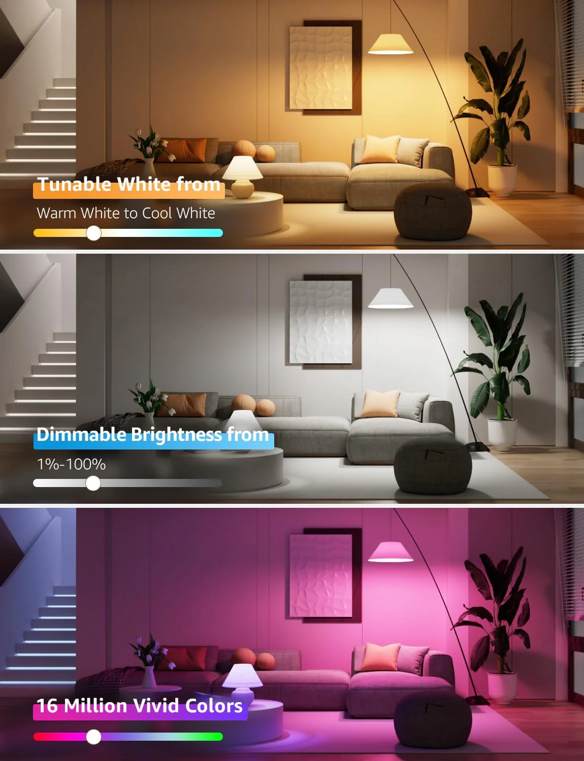 Lepro B2 AI Smart Bulb E27, 1100LM Music Sync Bluetooth & WiFi Bulb, Voice Control Screw Light Bulbs, AI Lighting Design Assistant, Colour Changing Bulb, Work with Alexa & Google Assistant, 2 Packs - Image 7