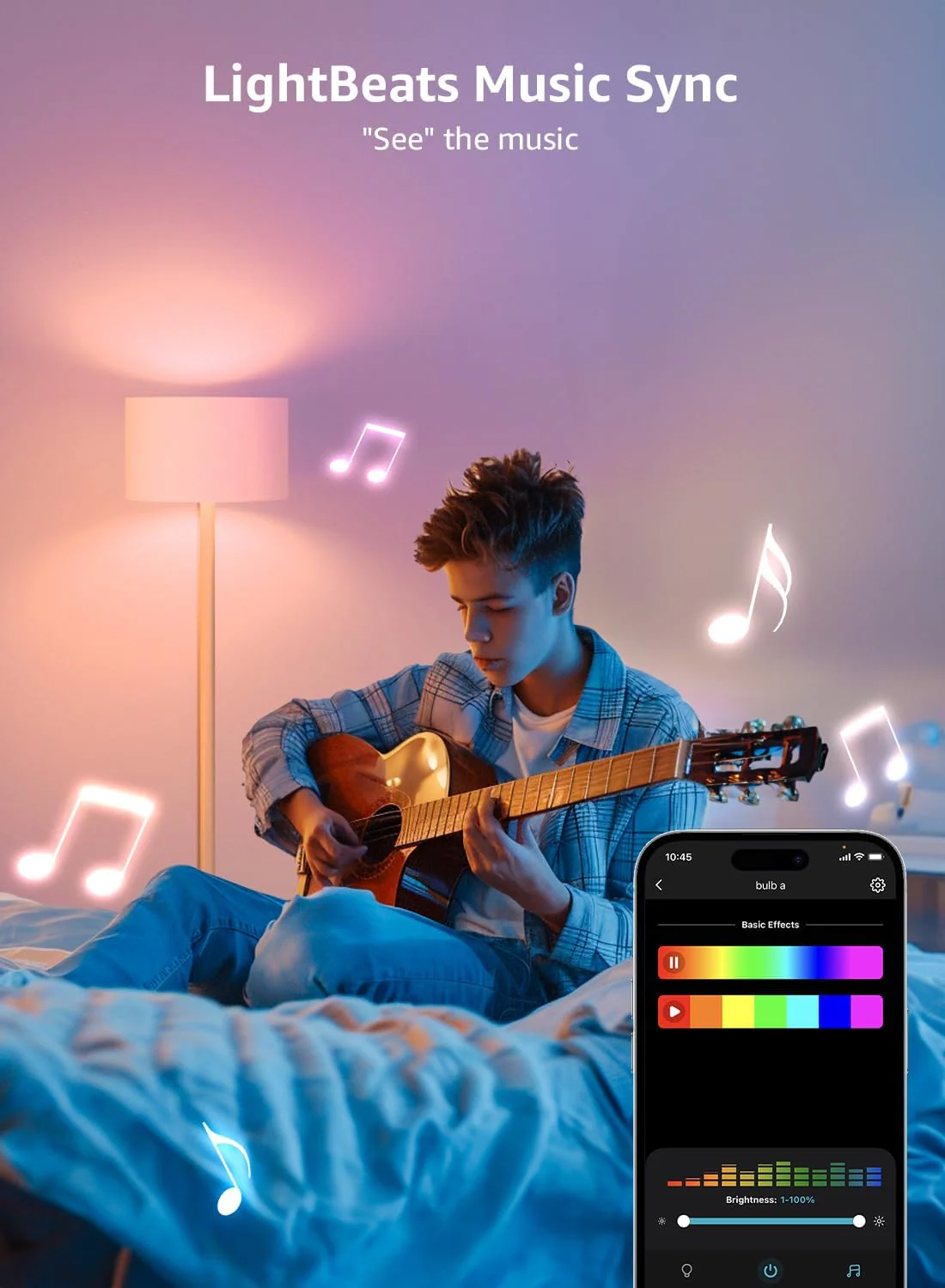Lepro BC1 AI Smart Bulb E14, Music Sync WiFi Bulb, Voice Control, AI Lighting Design Assistant, Bluetooth Color Changing Light Bulb, RGBCCT Candle Bulb, Work with Alexa & Google Assistant, 4 Packs - Image 5