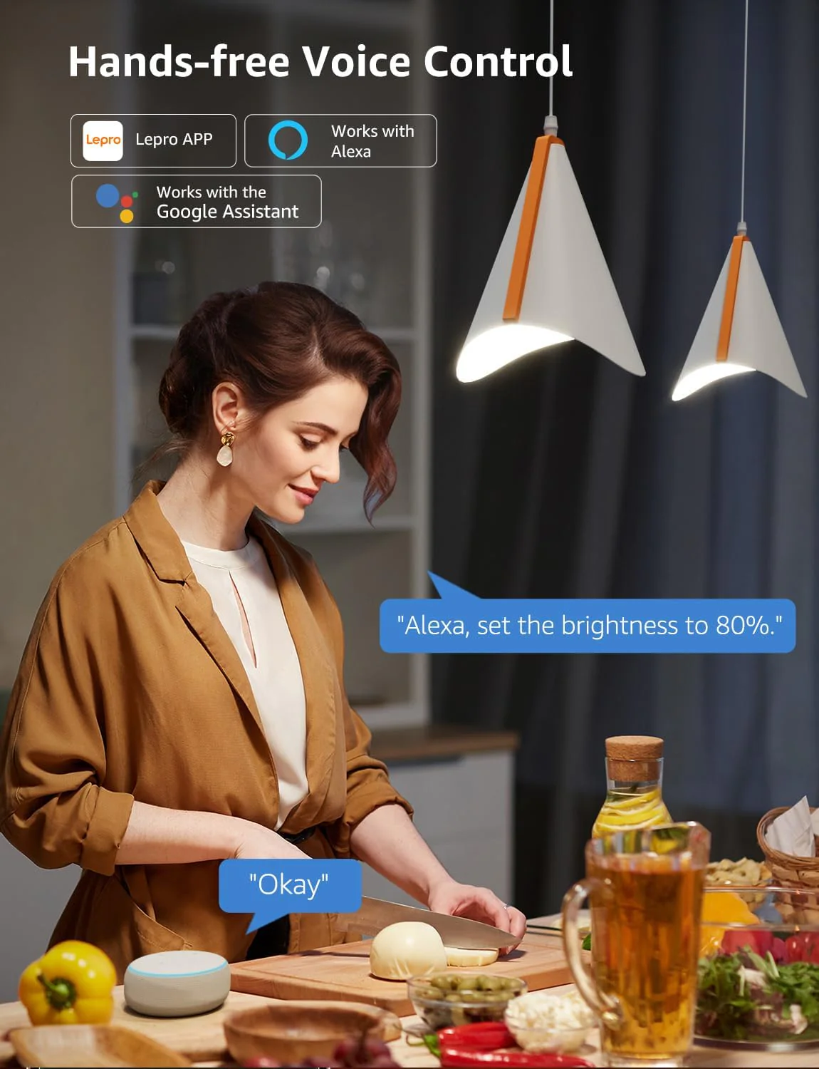 Lepro BP1 AI Smart Bulb E14, Voice Control Bluetooth & WiFi Bulb, Music Sync Small Screw Bulb, Colour Changing Light Bulb, LLM AI Lighting Design Assistant, Work with Alexa & Google Assistant, 4 Packs - Image 4
