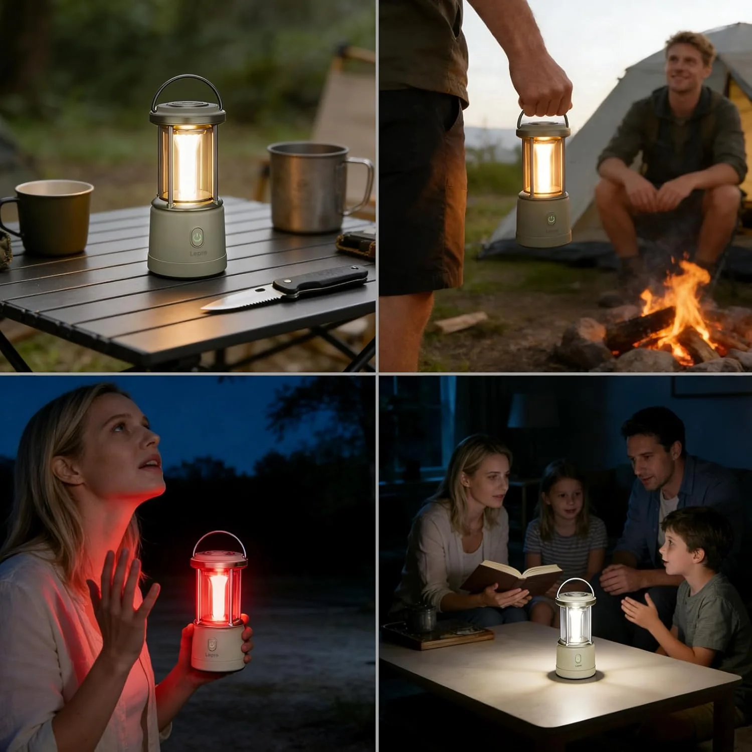 Lepro White Camping Lantern, 1100 Lumen Camping Light Battery Powered, Dimmable 5 Modes, Warm White & Cool Light, AA Battery Lantern for Power Cuts, Tents, Fishing, Emergency (AA Batteries Not Included) - Image 7