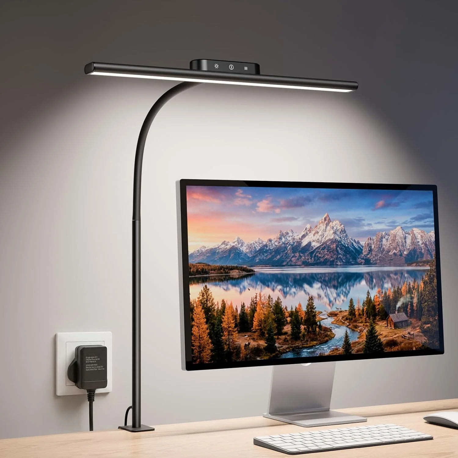 Lepro Desk Lamp Clamp, 700lm Bright LED Desk Light, 5 Colour Modes & 5 Brightness Levels, Eye-Caring, Dimmable, Flexible Office Lamp for Monitor, Reading, Crafts, Nails, School, Adapter Included