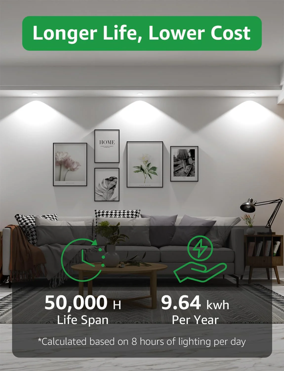 Lepro GU10 LED Bulbs, Cool White 6500K, A Energy Class, 590LM, 3.3W (50W Equivalent), 100¡« Wide Beam Angle, 50000H Long Life, Energy Saving LED Spotlight Bulb, Non-Dimmable, Pack of 10 - Image 5