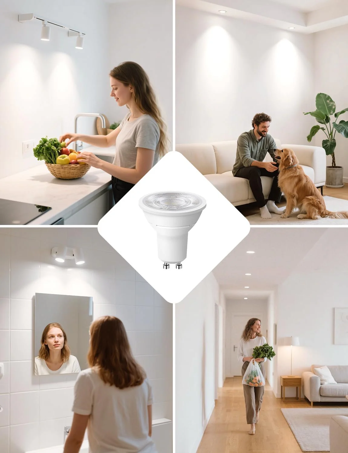 Lepro GU10 LED Bulbs, Neutral White 4000K, A Energy Class, 360LM, 2W (50W Equivalent), 38¡« Beam Angle, 50000H Long Life, 96% Energy Saving Spotlight Bulb, Non-Dimmable, 2 Packs - Image 8