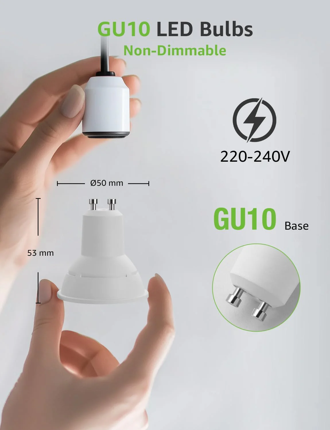 Lepro GU10 LED Bulbs, Warm White 2700K, 630LM, 6W (80W Equivalent), 38¡« Beam Angle, Energy Saving Spotlight Bulbs, Non-Dimmable, 8 Packs - Image 4