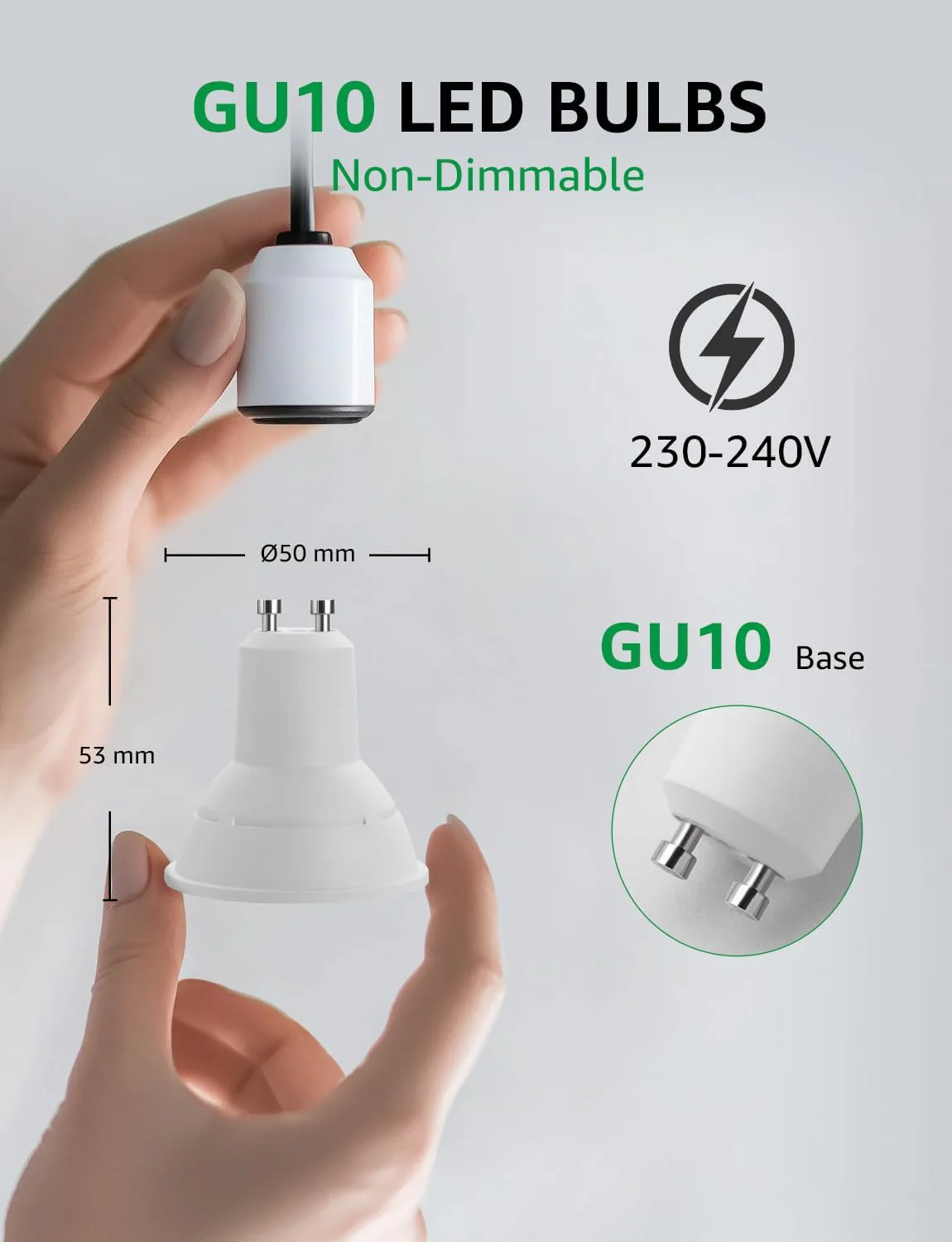 Lepro GU10 LED Bulbs, Warm White 2700K, A Energy Class, 360LM, 2W (50W Equivalent), 38¡« Beam Angle, 50000H Long Life, 96% Energy Saving Spotlight Bulb, Non-Dimmable, 2 Packs - Image 5