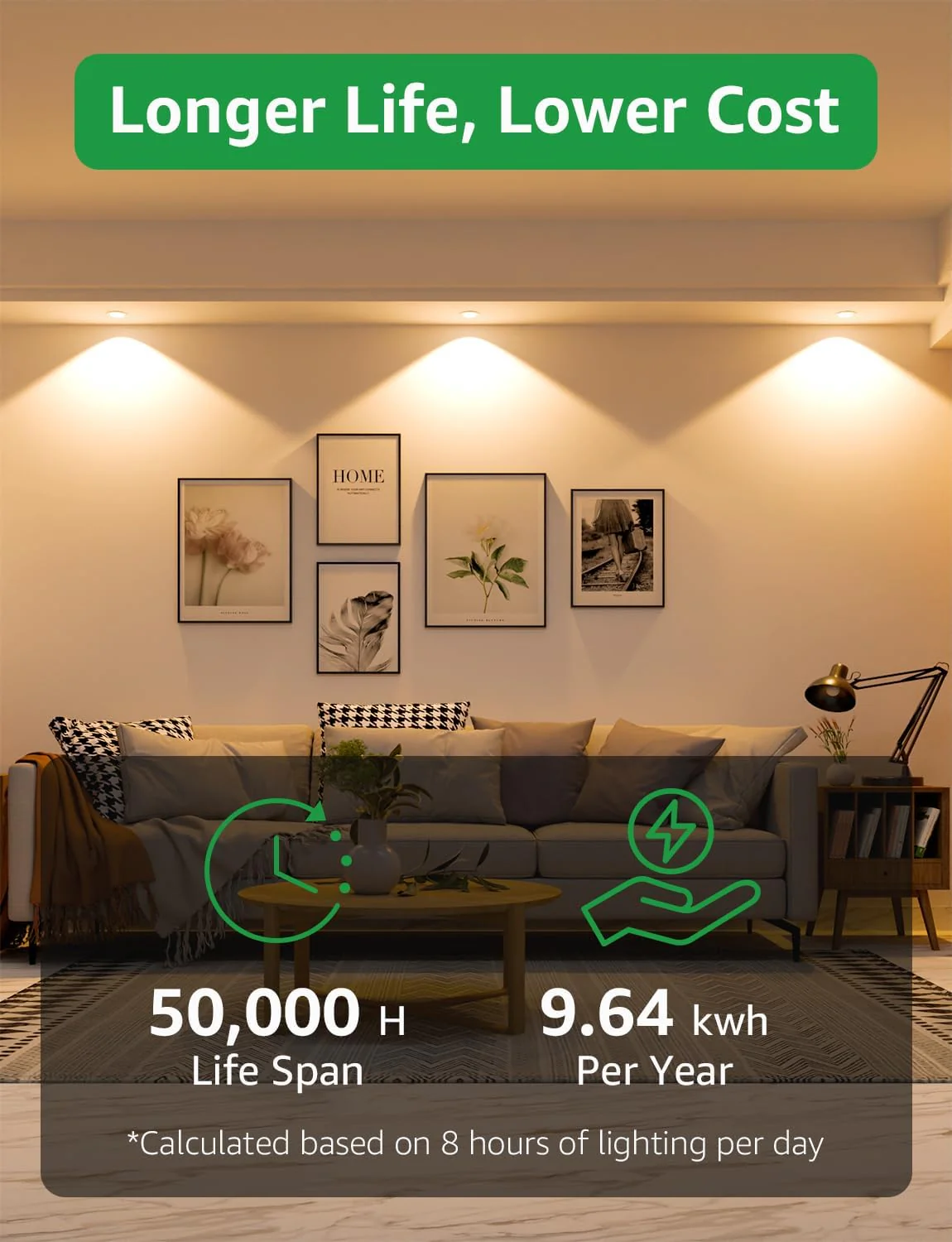 Lepro GU10 LED Bulbs, Warm White 2700K, A Energy Class, 590LM, 3.3W (50W Equivalent), 100¡« Wide Beam Angle, 50000H Long Life, Energy Saving LED Spotlight Bulb, Non-Dimmable, Pack of 10 - Image 5