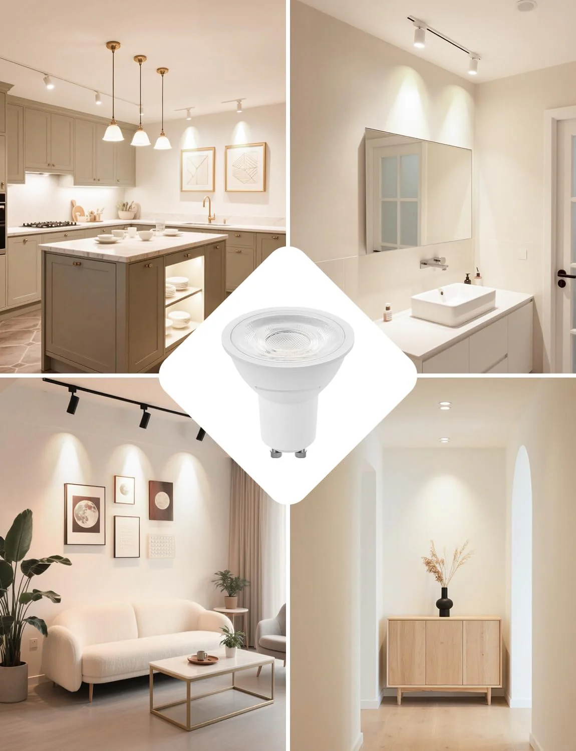 Lepro GU10 LED Spotlight Bulb, 630LM, 6W (80W Equivalent), Natural White 4000K, 38¡« Beam Angle, Energy Saving Light Bulbs, Non-Dimmable, 4 Packs - Image 5