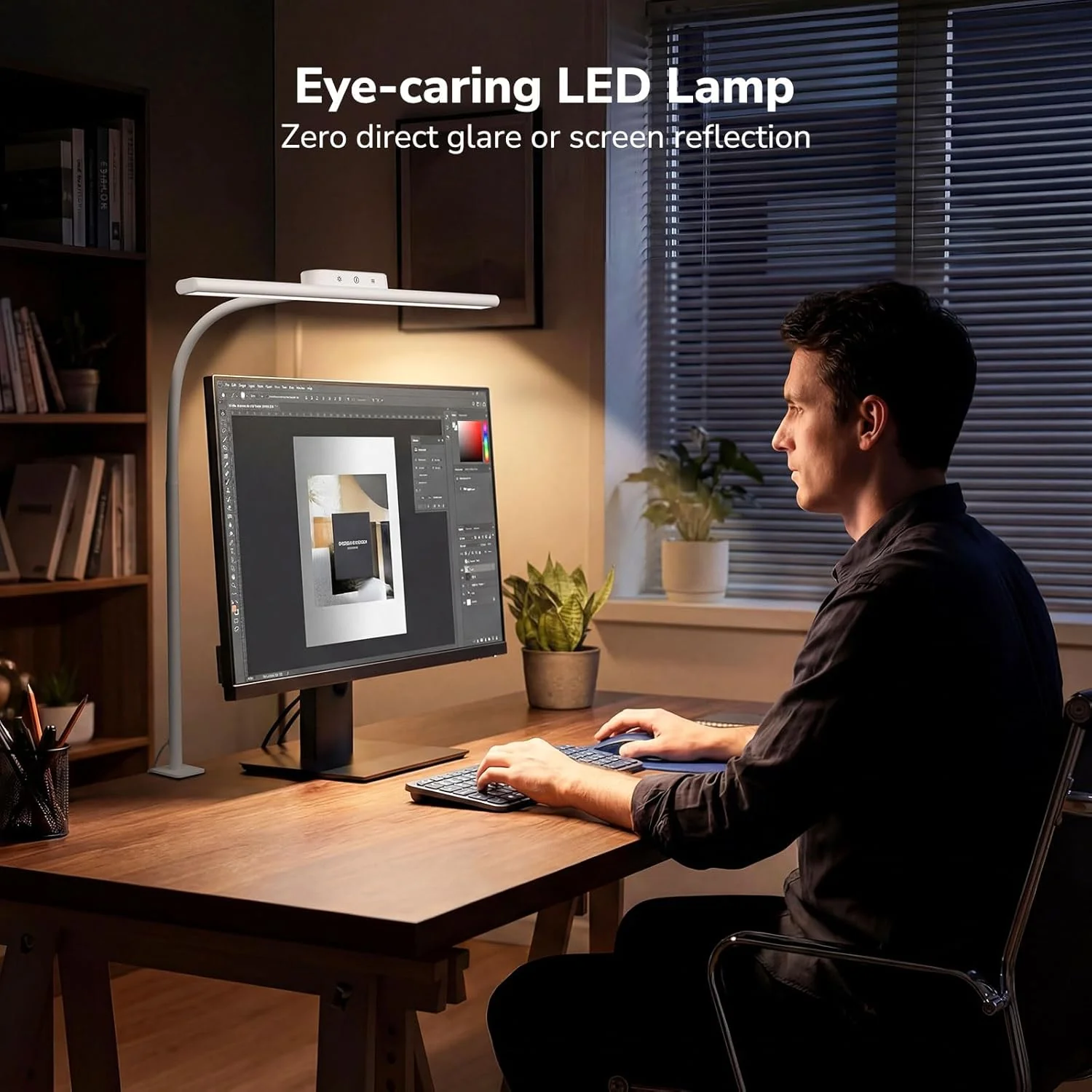 Lepro LED Desk Lamp with Clamp, Eye-Caring Desk Light, 750lm, 5 Brightness Levels & 5 Colour Modes, Flexible Office Lamp for Monitor, Reading, Crafts, Nails, School, Adapter Included, White [Energy Class F] - Image 4