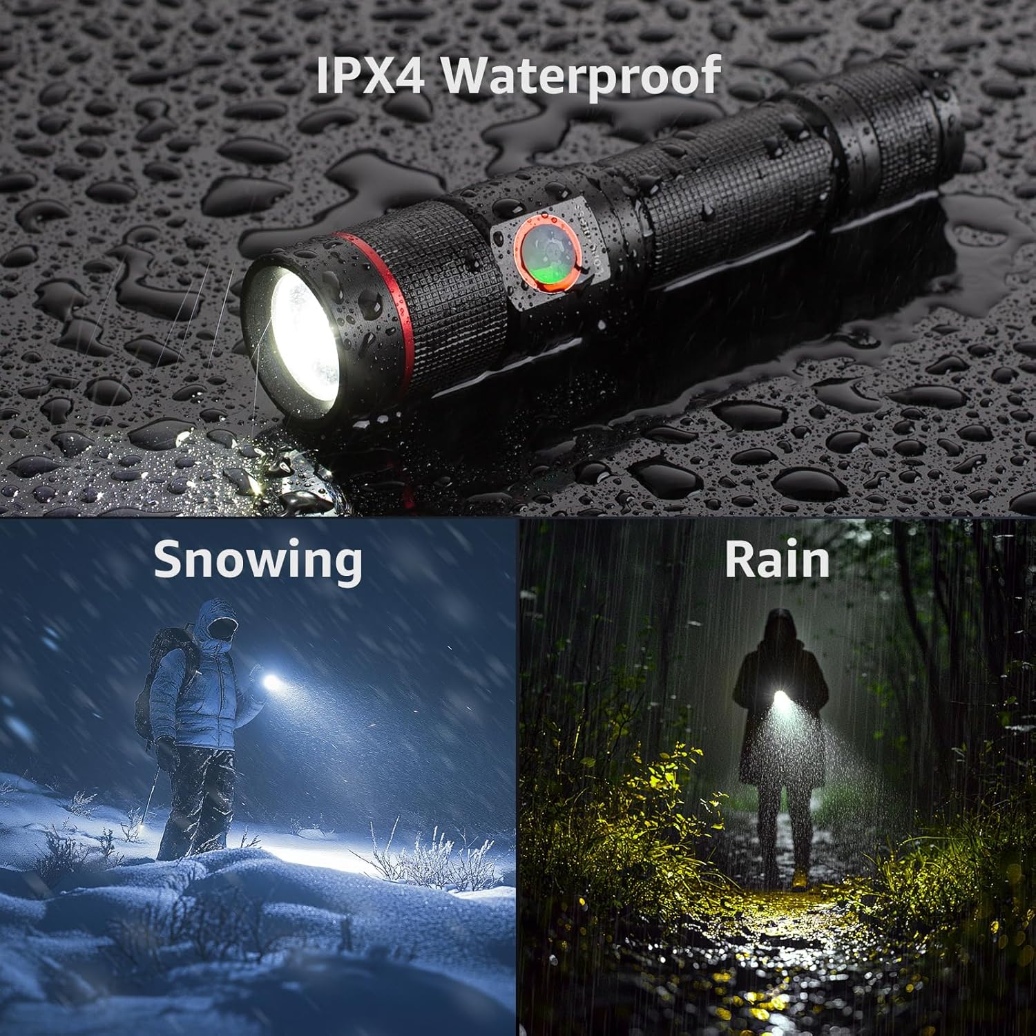 Lepro LED Torch Rechargeable, Super Bright Adjustable Focus Flashlight, 5 Modes, IPX4 Waterproof, Long Battery Life Small Pocket Torch for for Camping, Hiking, Power Cuts, Dog Walking - Image 6