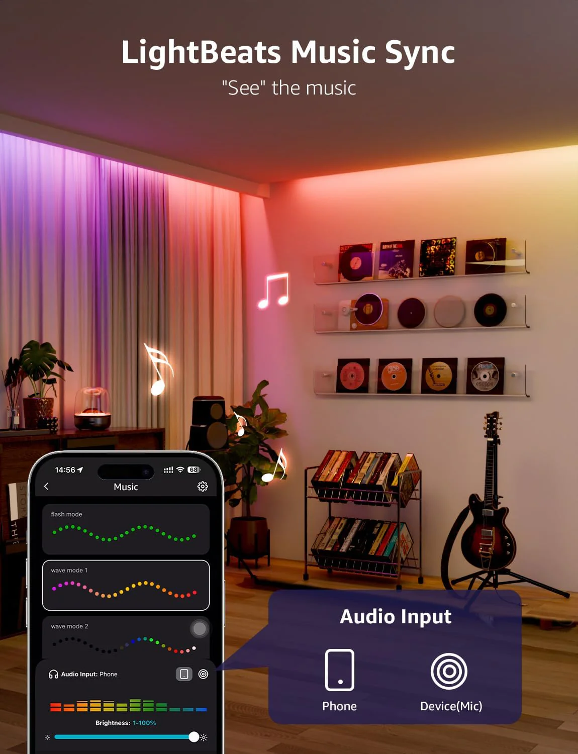 Lepro S2 AI Smart LED Strip Light 5M RGBW+IC, Works with Alexa, Google Assistant, Music Sync, 1200LM White Light, Personalized AI Lighting Designer, Zonal Colour Control LED Lights, App Voice Control - Image 6