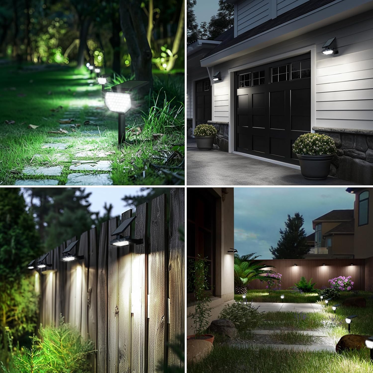 Lepro Solar Spot Lights Outdoor Garden, 43 LED Solar Garden Lights with IP65 Waterproof, 2 Lighting Modes, 135° Adjustable, Dusk-to-Dawn Cool White Solar Spotlights for Lawn Yard [2 Pack] - Image 8