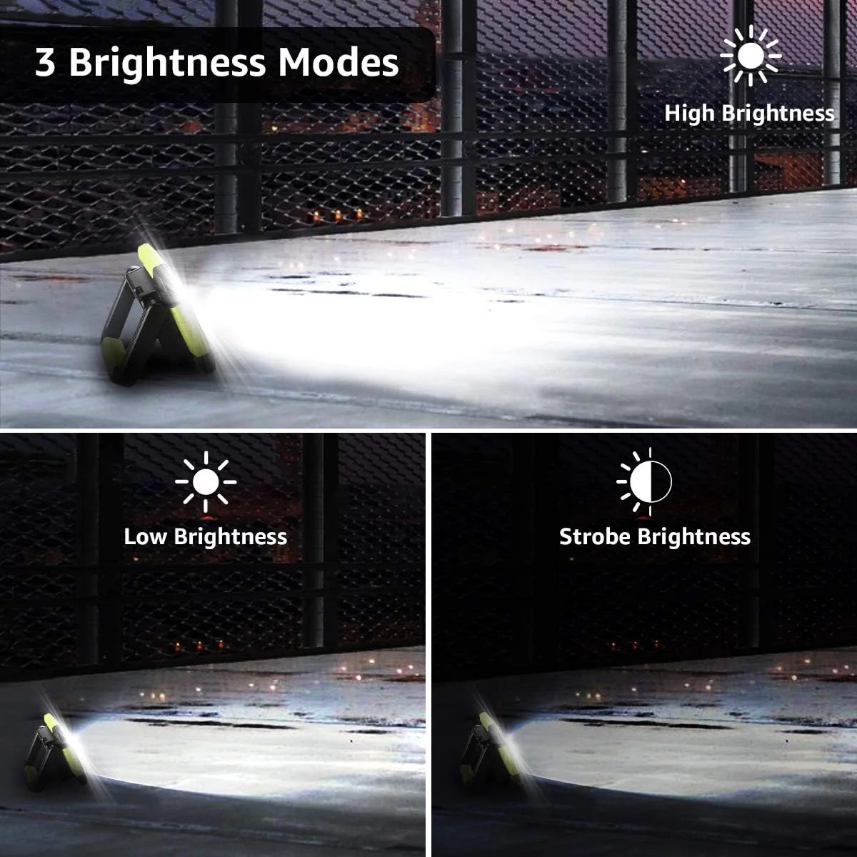 LE Camping Light Rechargeable, 1000 Lumen Portable Work Light Rechargeable, Bright Outdoor Camping Lantern with 4400mAh Power Bank, 3 Modes LED Floodlight for Emergency, Power Cuts, Tents and More - Image 2